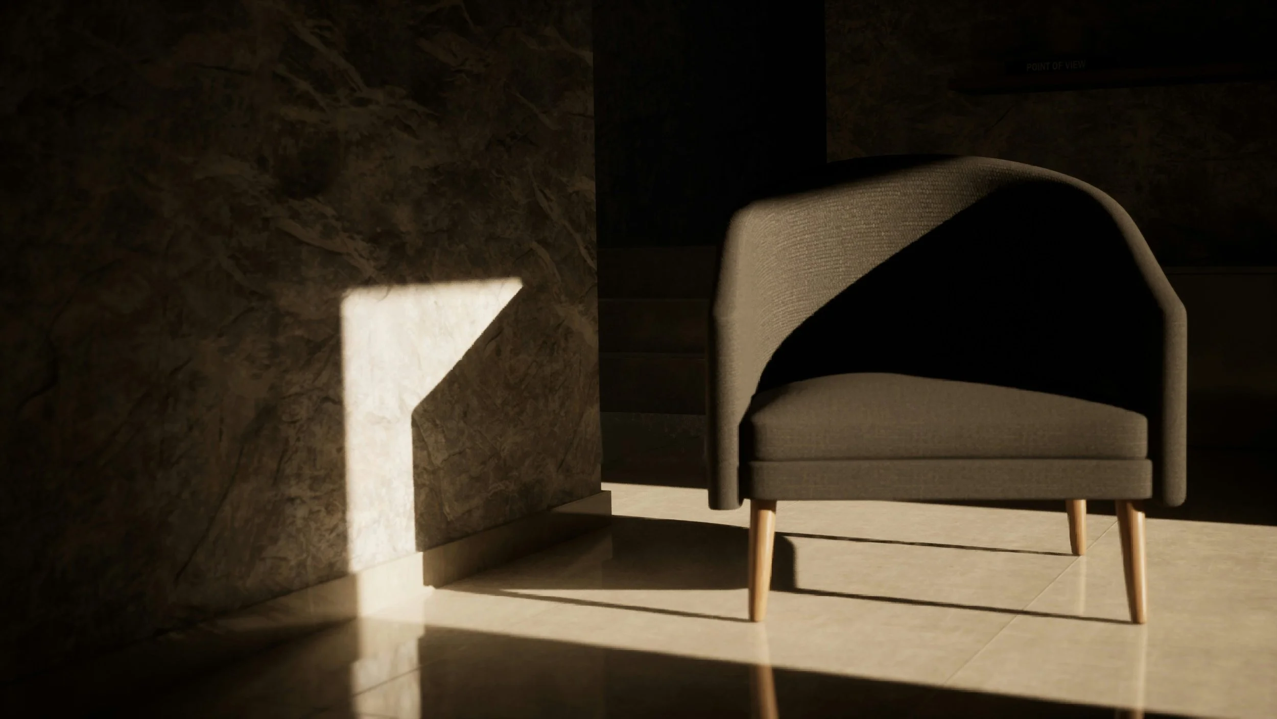 Minimal living space illustrating bespoke interior design through atmosphere natural light and intentional simplicity
