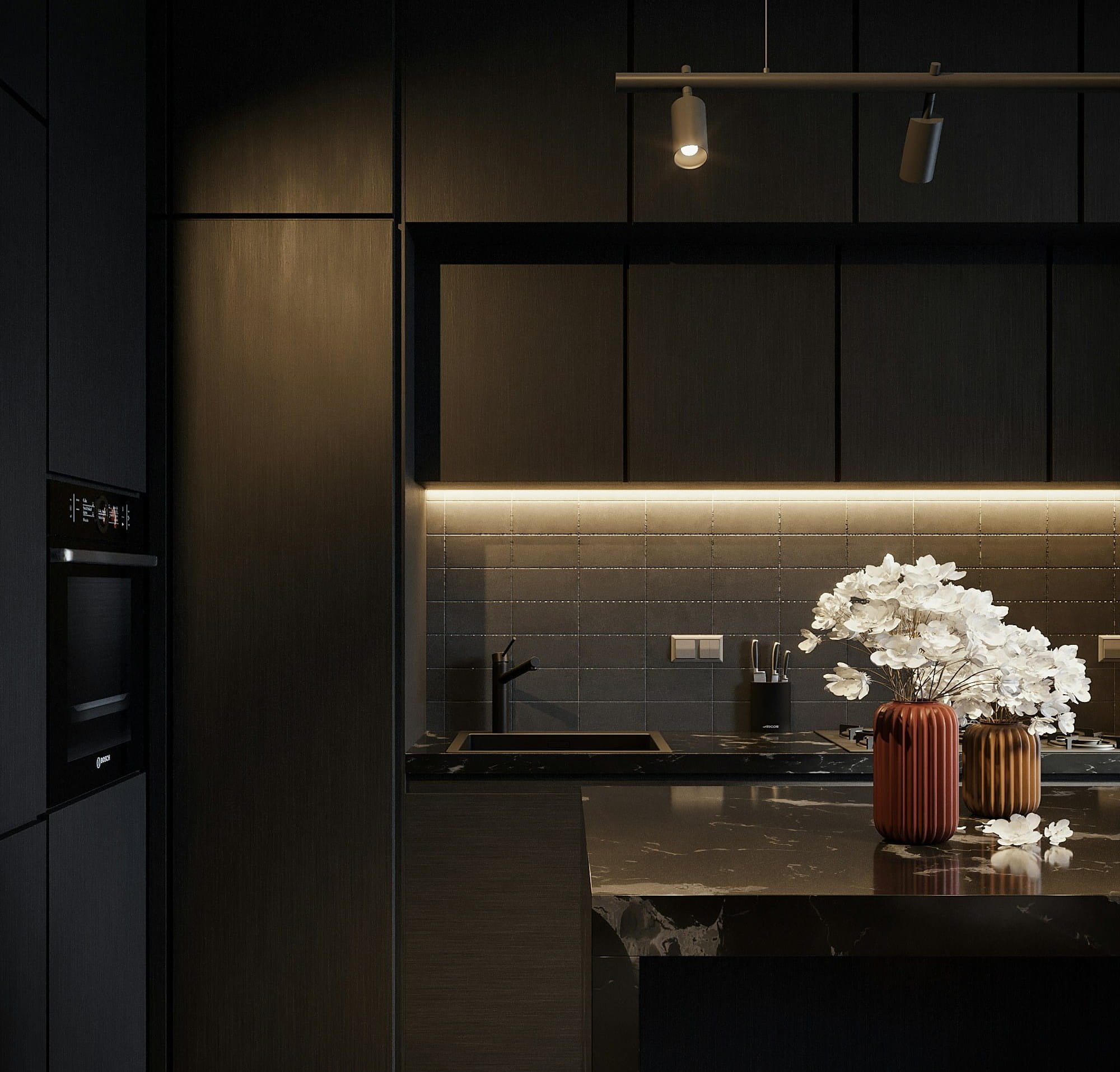 Elegant kitchen illustrating the relationship between bespoke interior design craftsmanship and quiet luxury