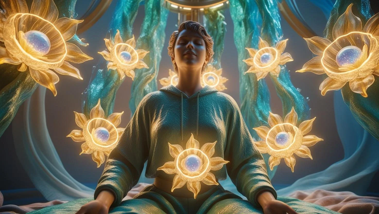 A person surrounded by beautiful healing lights.jpg