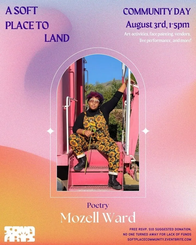 Featured Poet — Performed original work centering softness, rest, and collective care in public arts space.