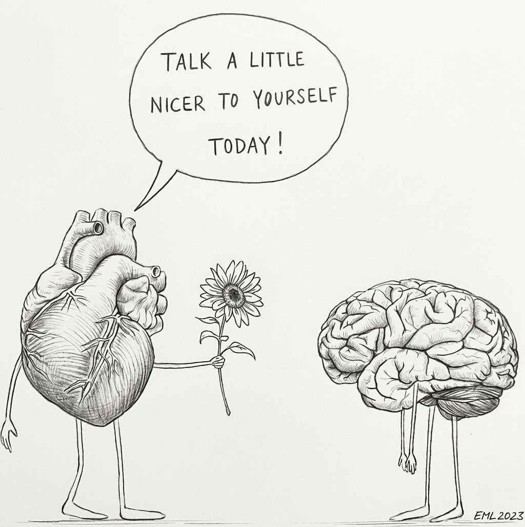 Brain heart cartoon
