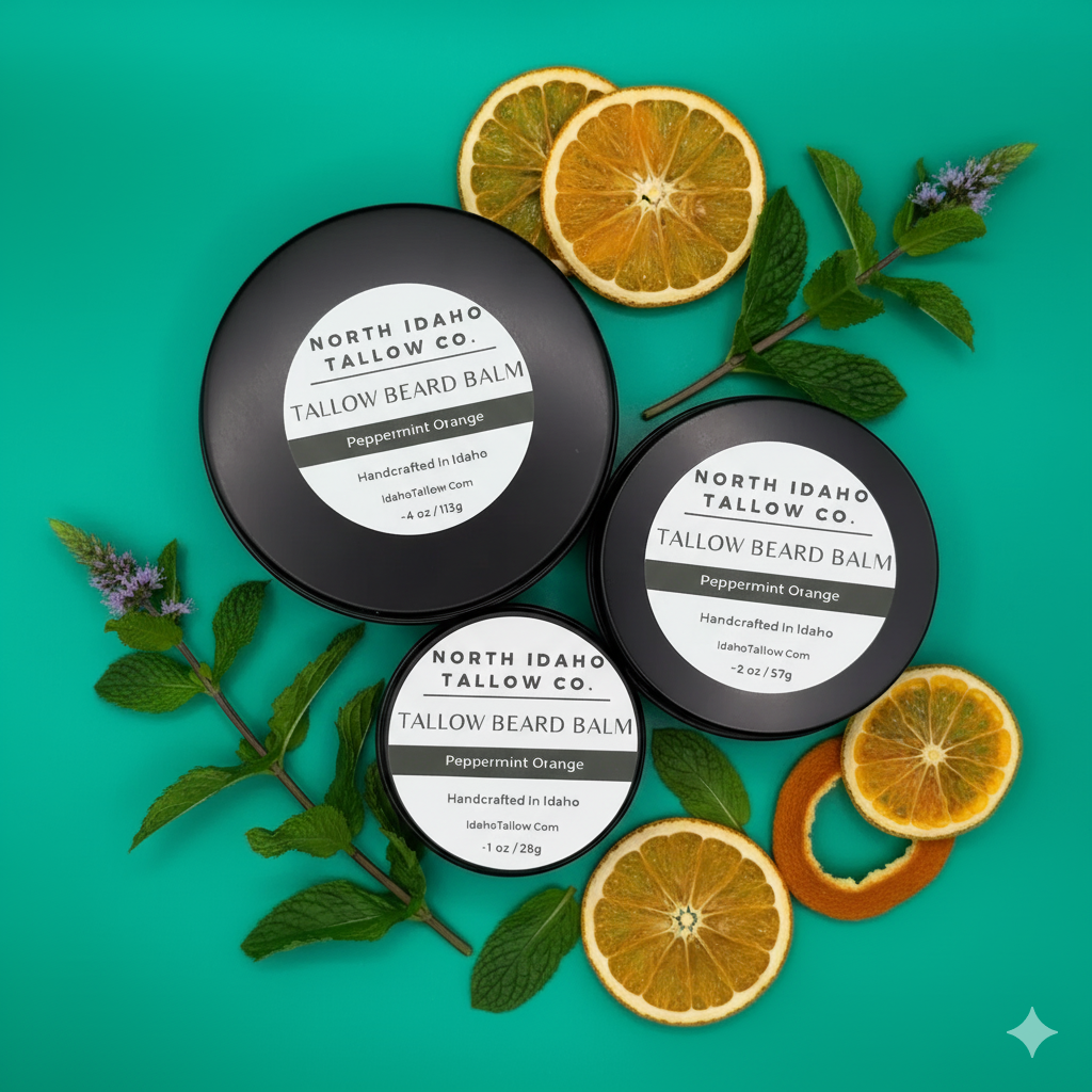 Peppermint Orange Tallow Beard Balm
