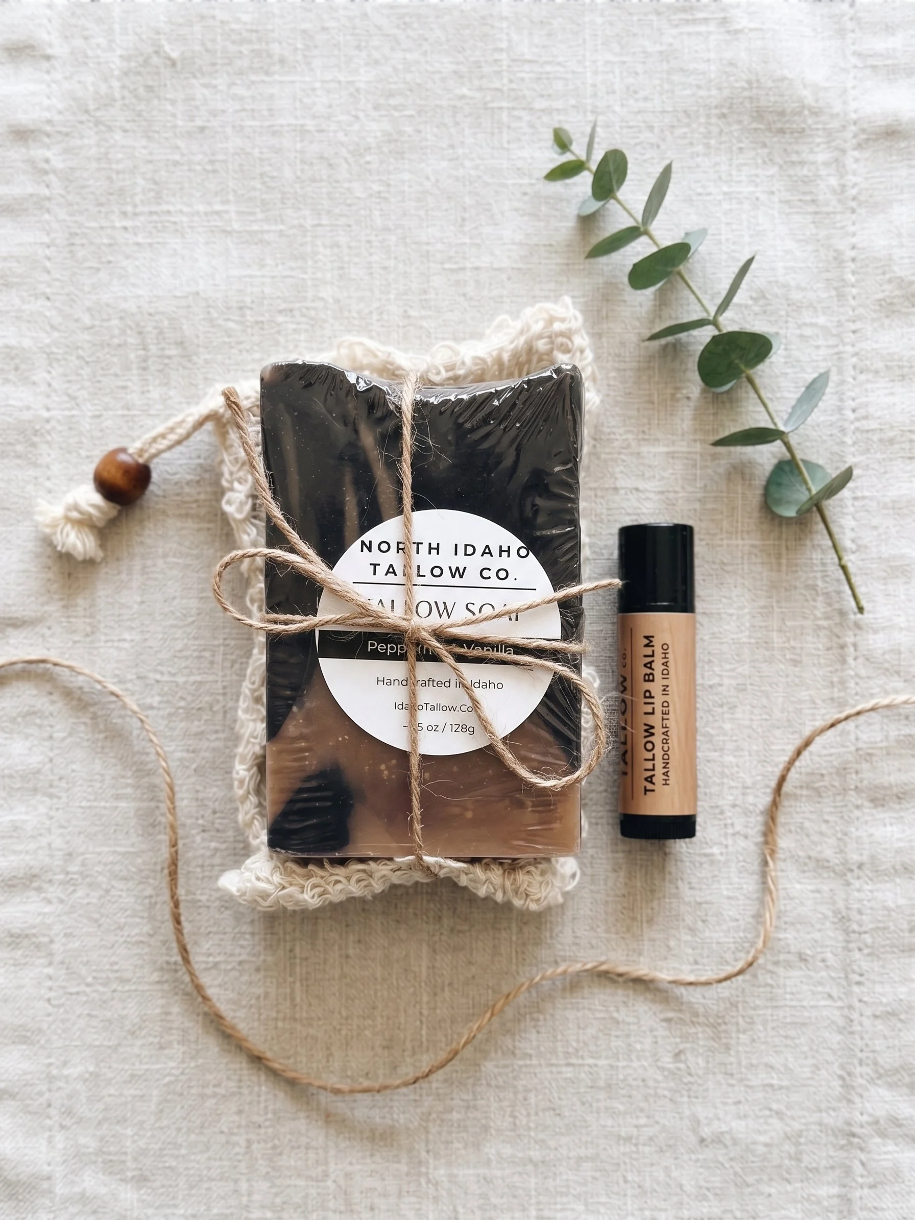 peppermint soap and vanilla orange lip balm