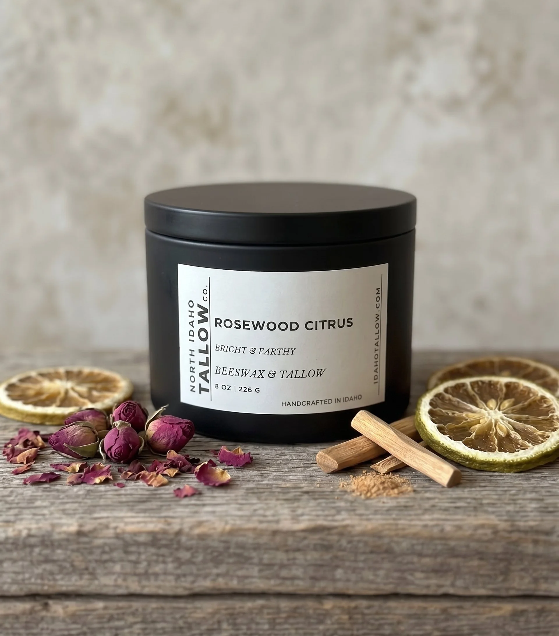 NEW RELEASE! Rosewood Citrus Tallow Beeswax Candle