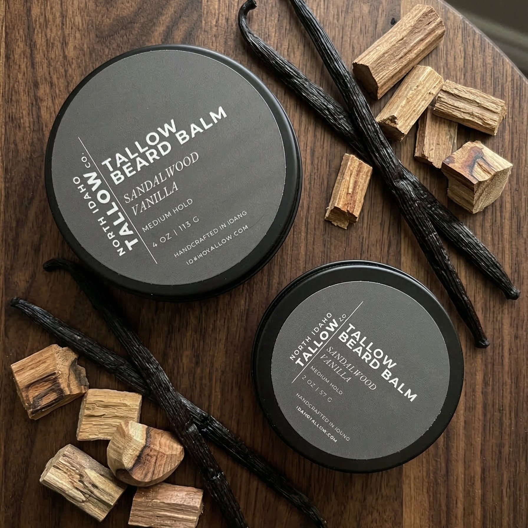 SALE - Sandalwood Vanilla Tallow Beard Balm