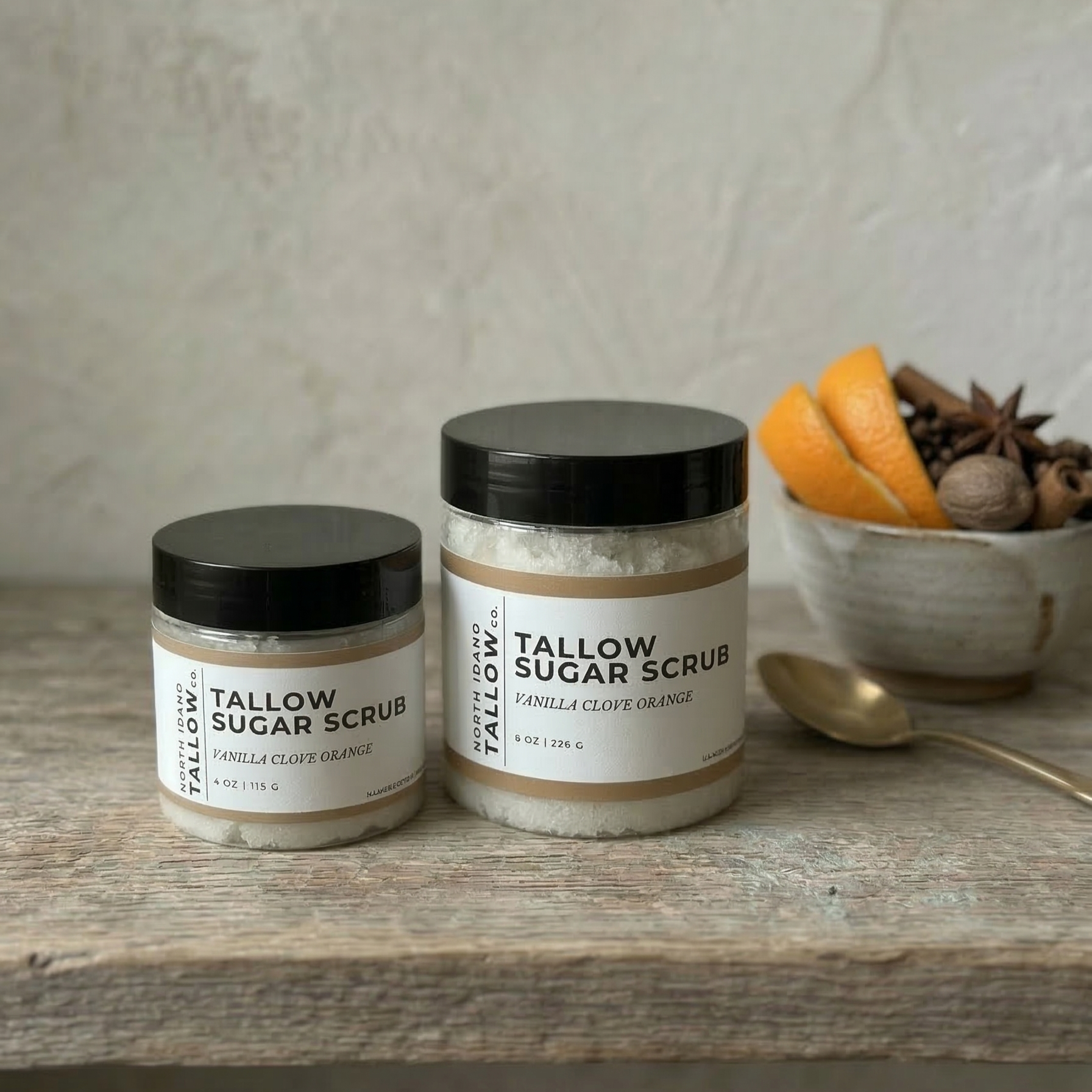Vanilla Clove Orange Tallow Sugar Scrub