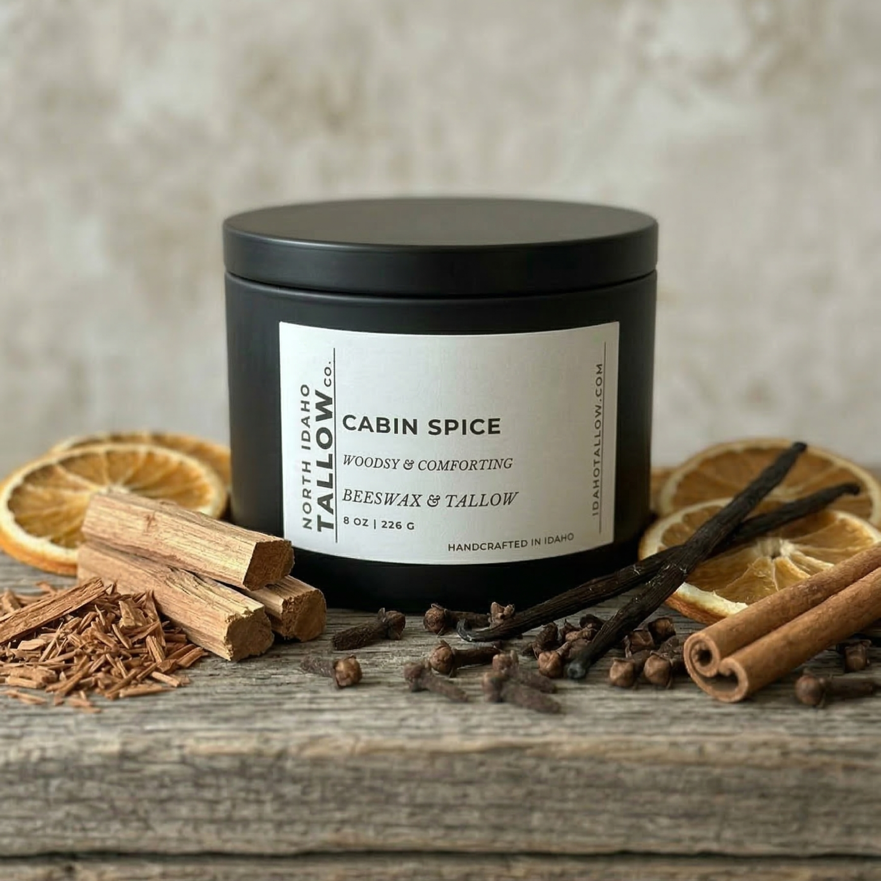 Cabin Spice Tallow Beeswax Candle