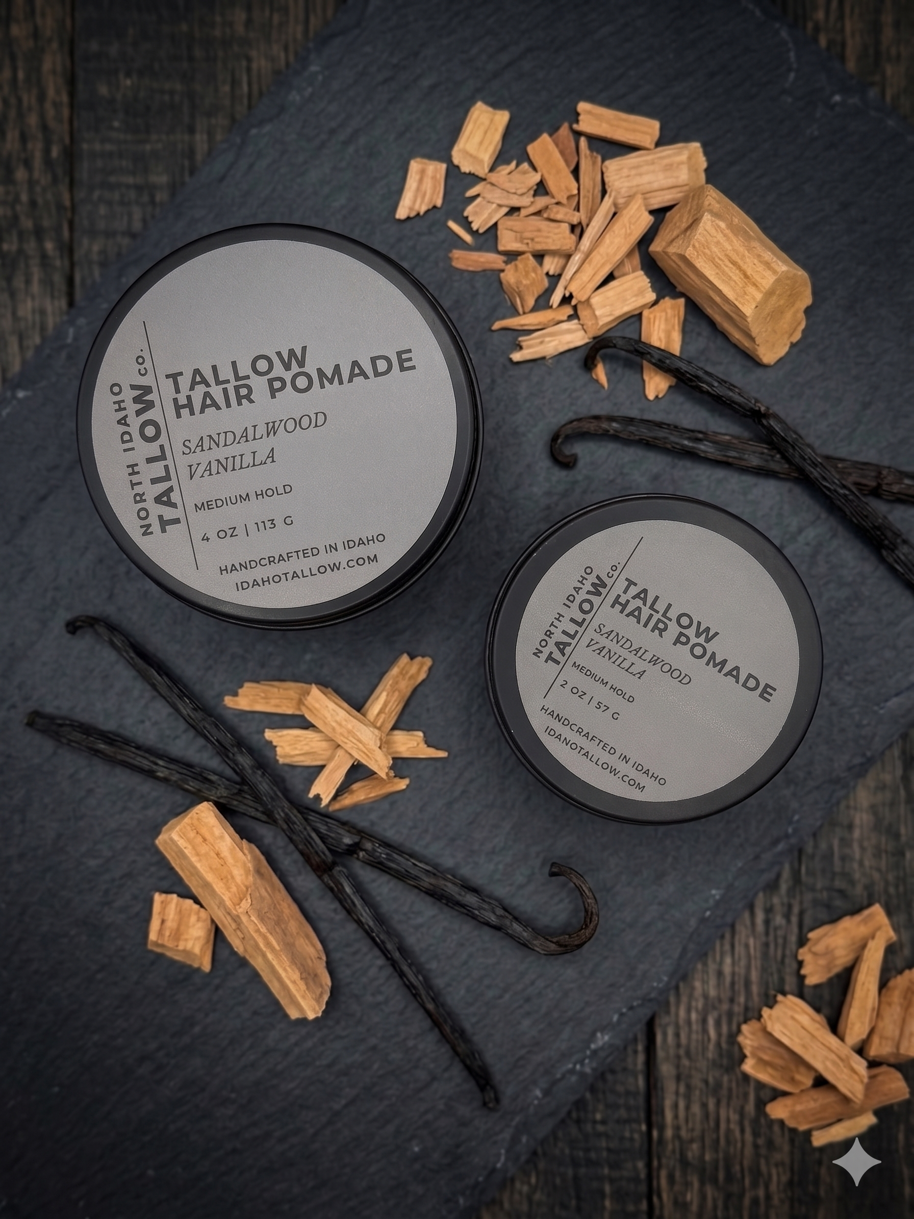 Sandalwood Vanilla Tallow Hair Pomade