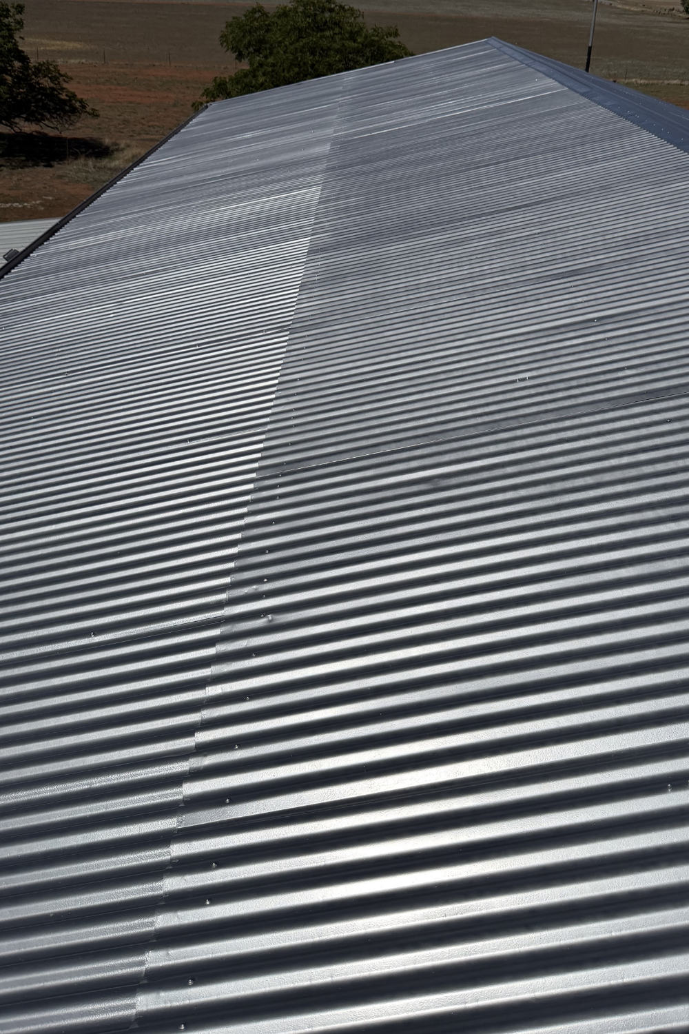 A freshly painted grey metal roof in Duaringa.