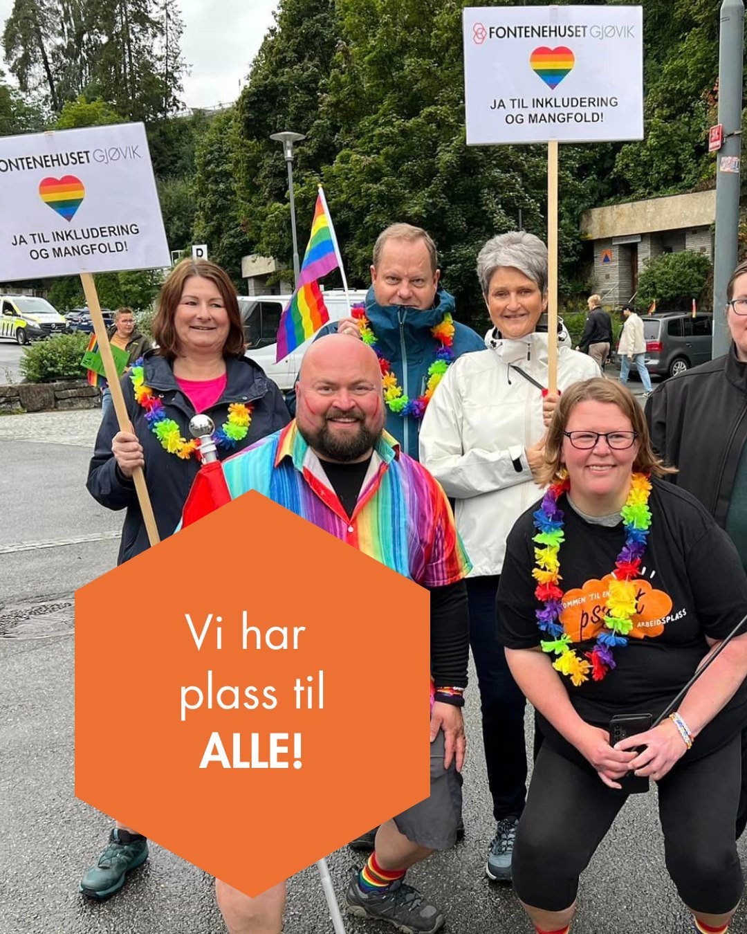 🌈 Hos Fontenehuset Gj&oslash;vik er du velkommen akkurat som du er.

Pride handler om synlighet, mangfold, inkludering og retten til &aring; v&aelig;re seg selv. Det er verdier vi &oslash;nsker &aring; l&oslash;fte fram i juni &ndash; og som vi jobb