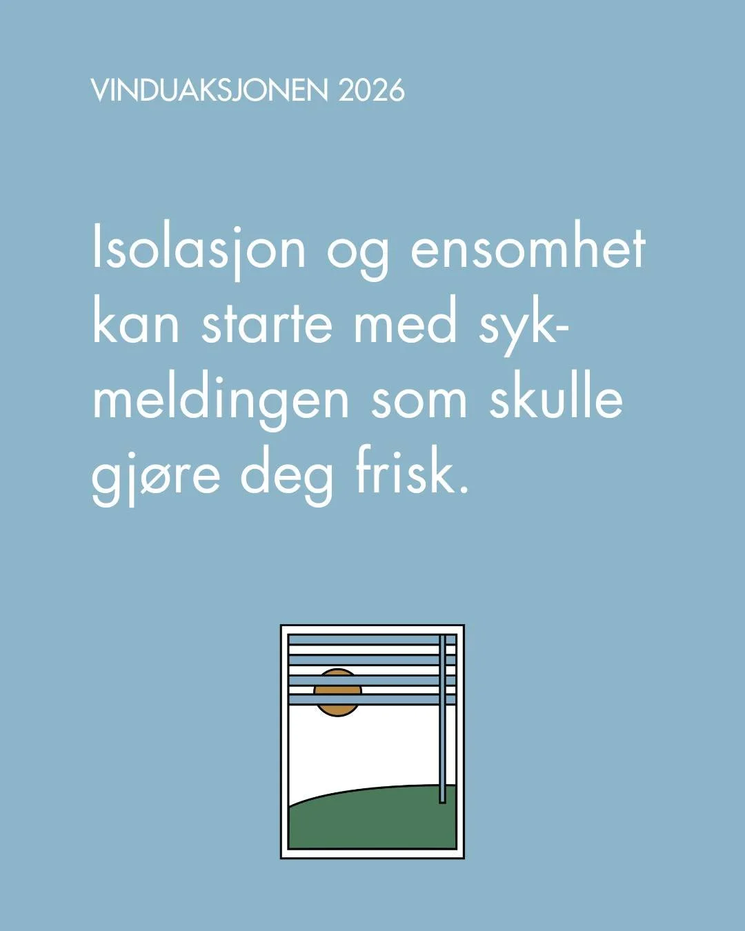 Isolasjon og ensomhet kan starte med sykemeldingen som skulle gj&oslash;re deg friskere. 
🫥
Mange har lite konstruktivt &aring; fylle sykemeldingsperioden med. Du er borte fra jobb eller studier, og mister gradvis kontakten med kollegaer eller studi