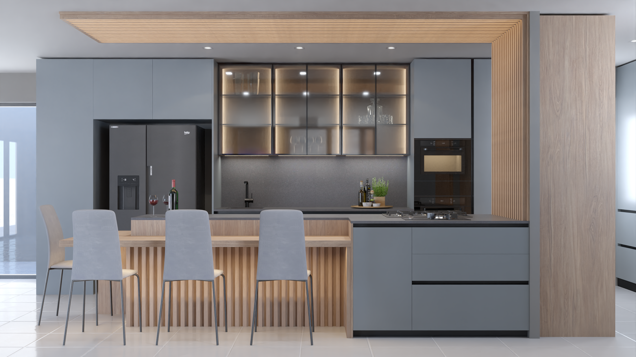 A custom luxury kitchen design for House Oberholzer in Plattekloof, Cape Town — bespoke joinery by Heaven Spaces.