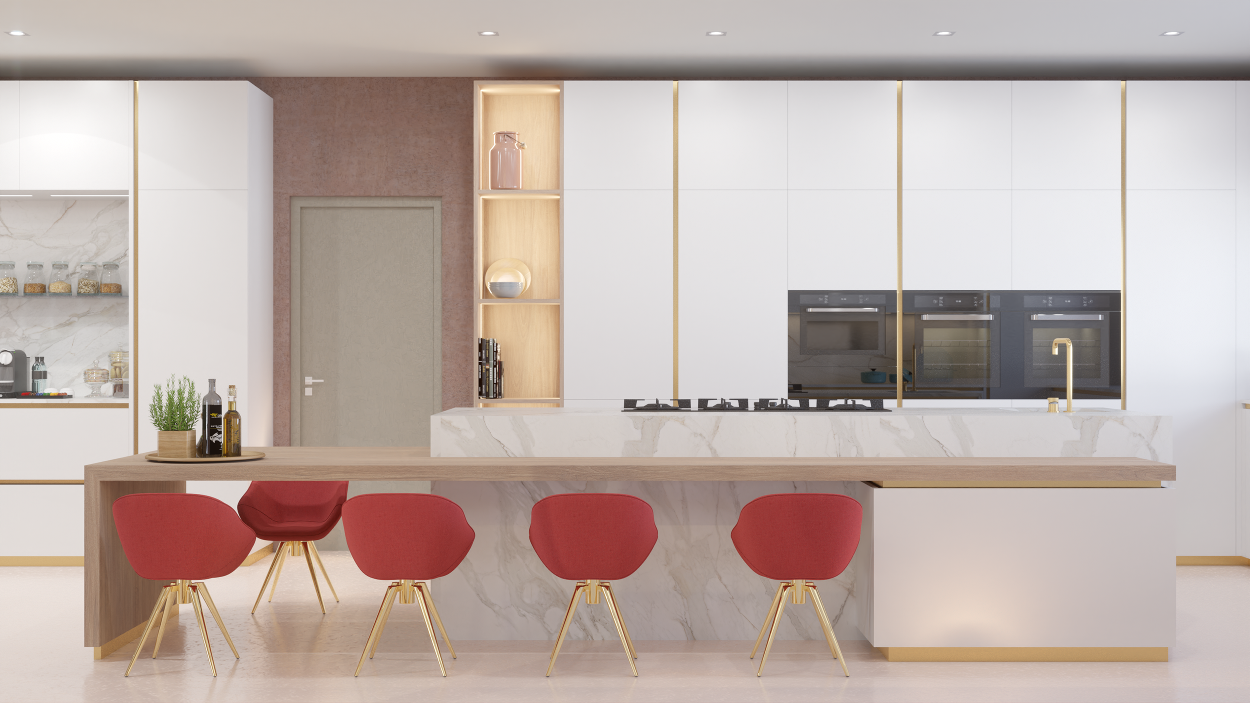 a bespoke luxury kitchen, scullery, dresser and bathroom with refined joinery design by Heaven Spaces.