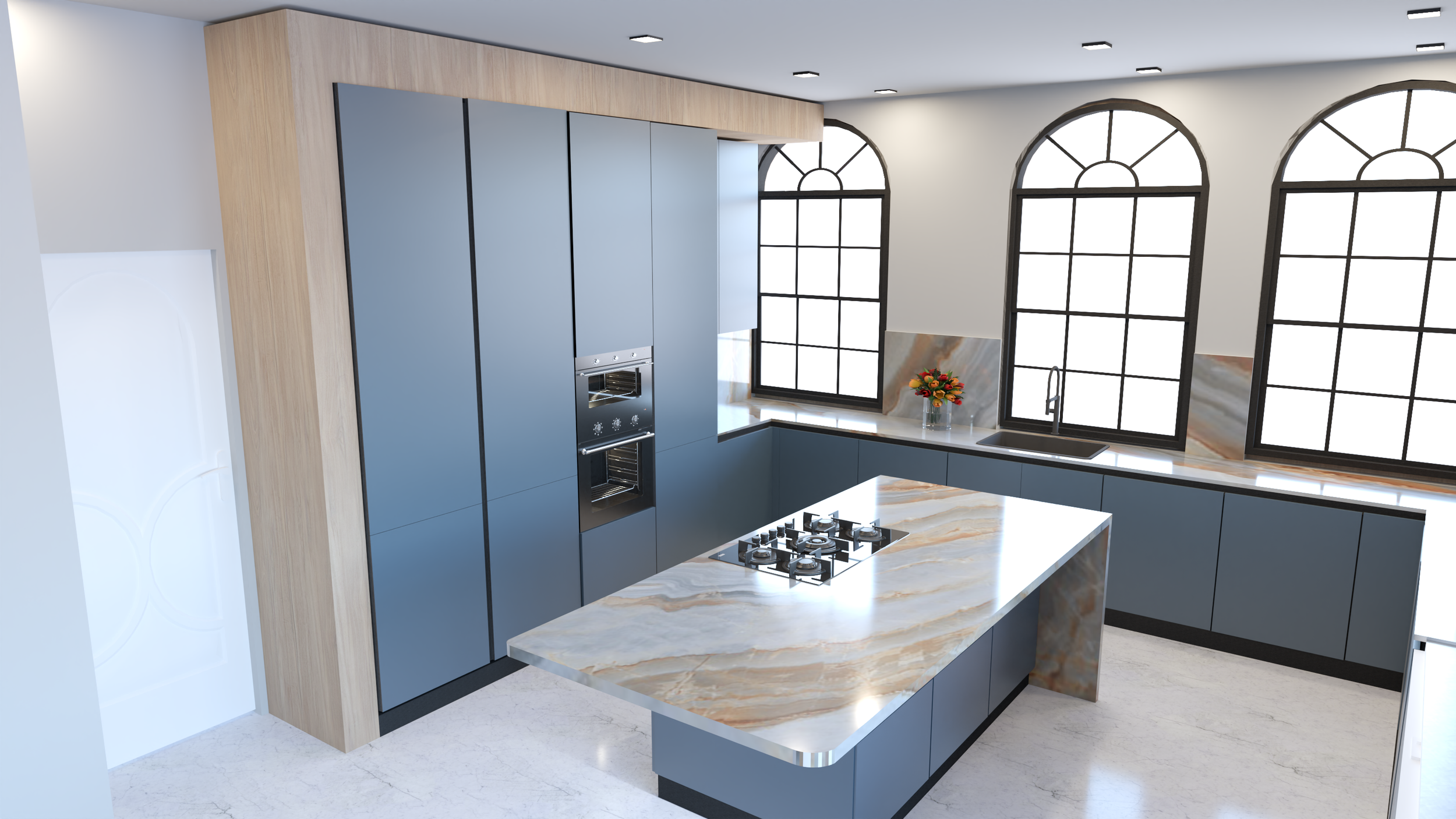 Bespoke kitchen joinery and cabinetry for House Aaqelah in Rondebosch, Cape Town, designed by Heaven Spaces.