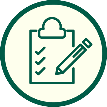 Icon of a checklist with a pencil