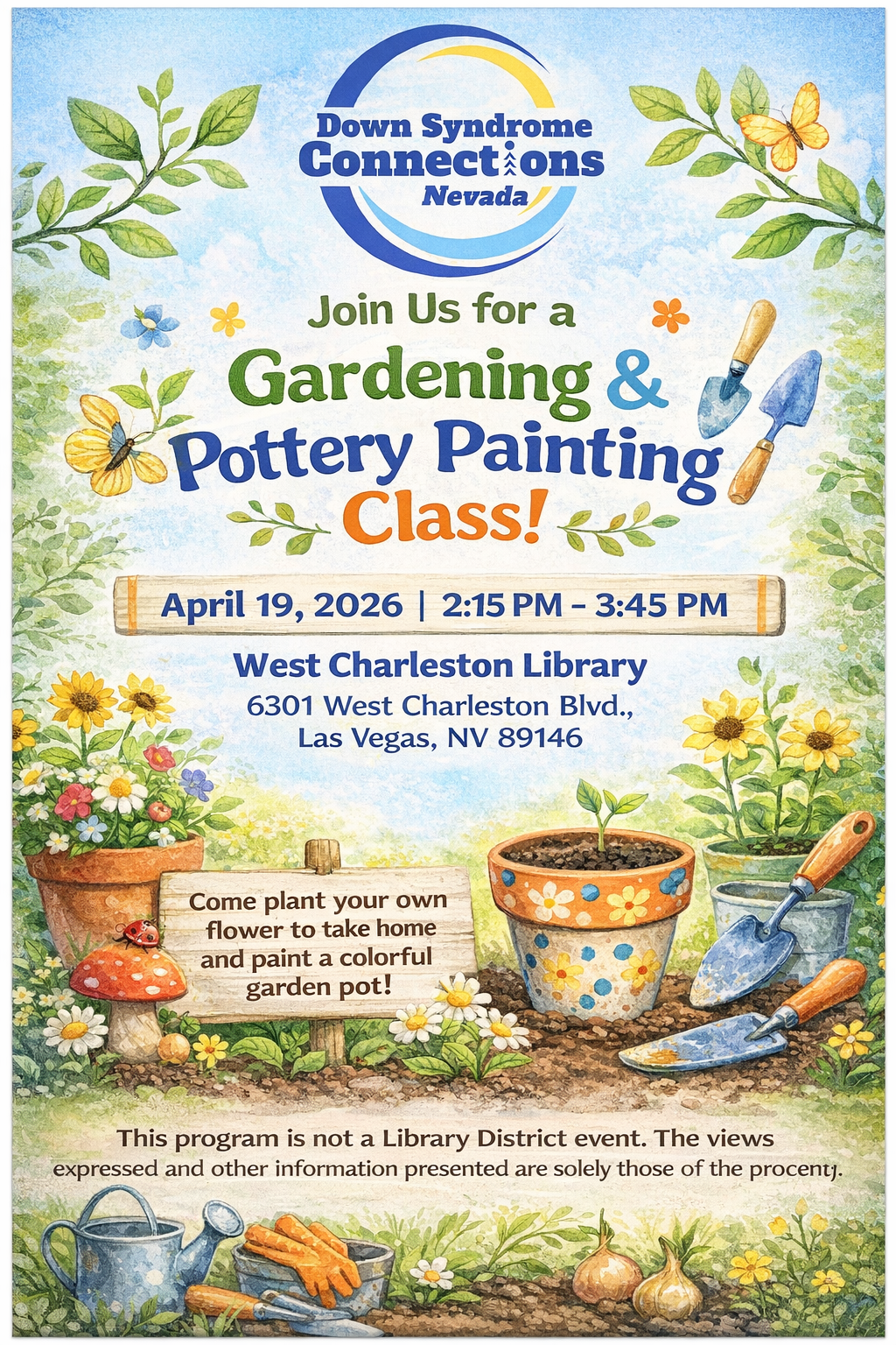 Down Syndrome Connection LV: Gardening & Pottery Painting Class 