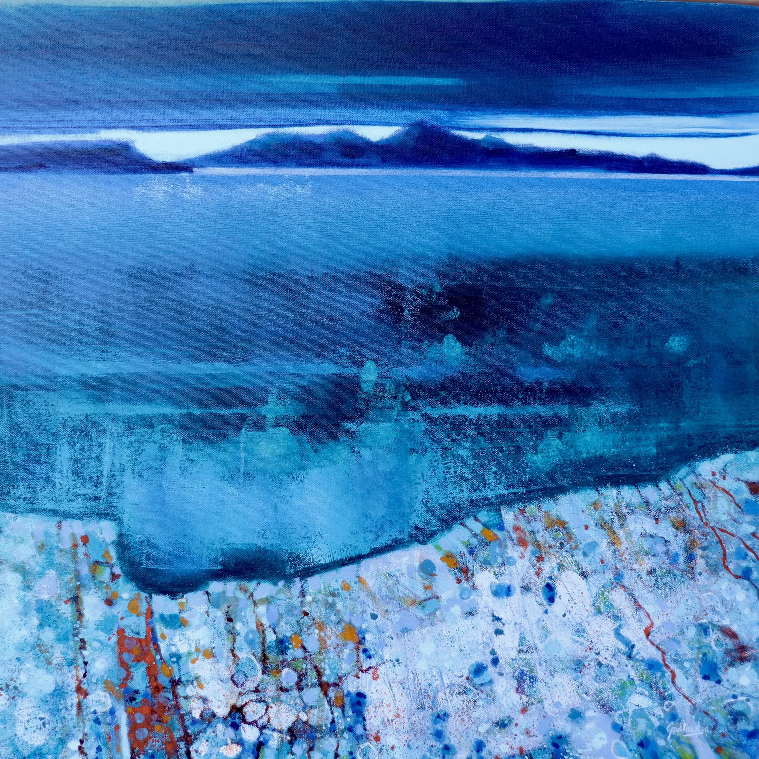 Nightfall, Traigh Beach Arising 70x70cm. Enquire