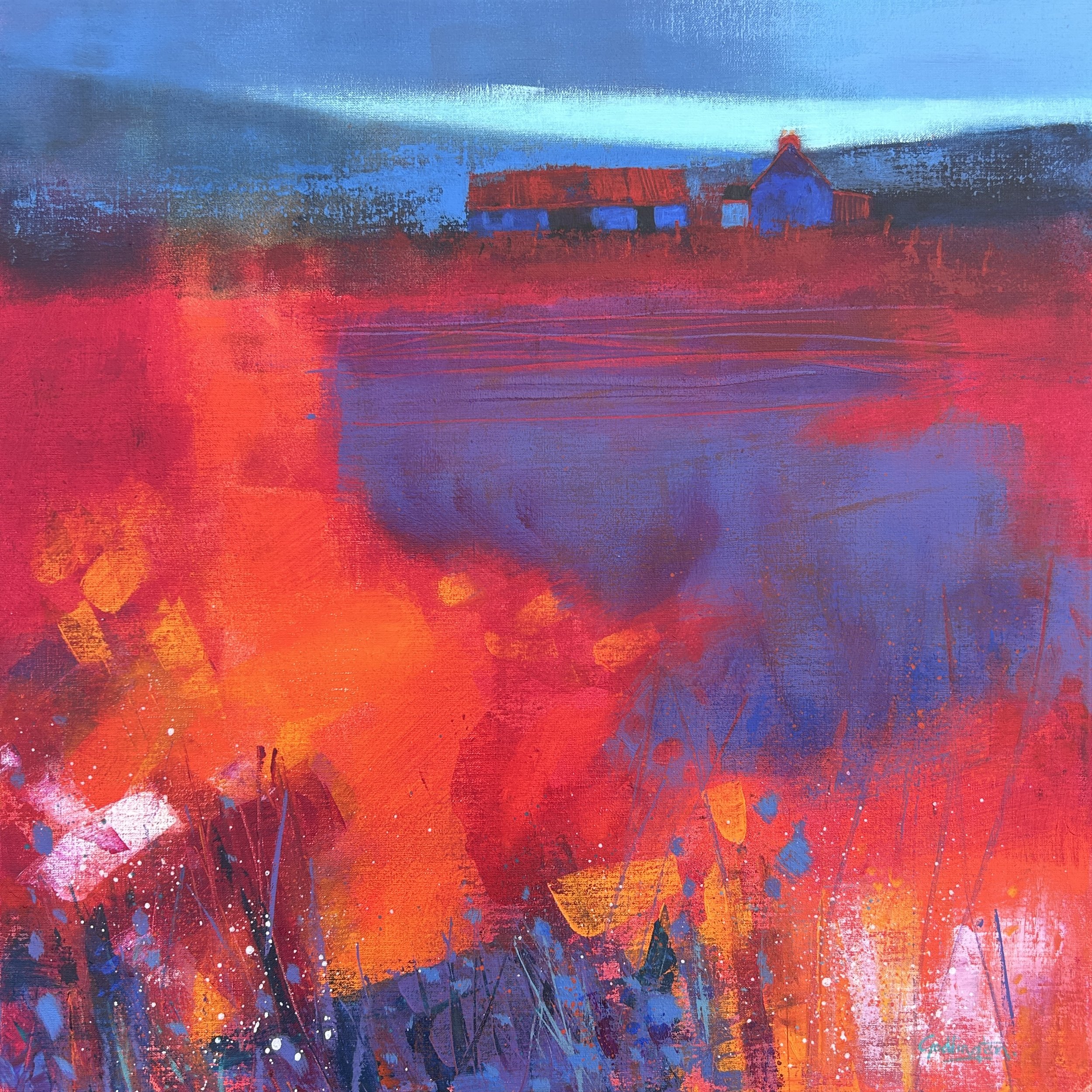 After The Rain, Balnagowan - 50x50cm Acrylic on linen. Acrylic on linen. Available at The Perthshire Gallery £695