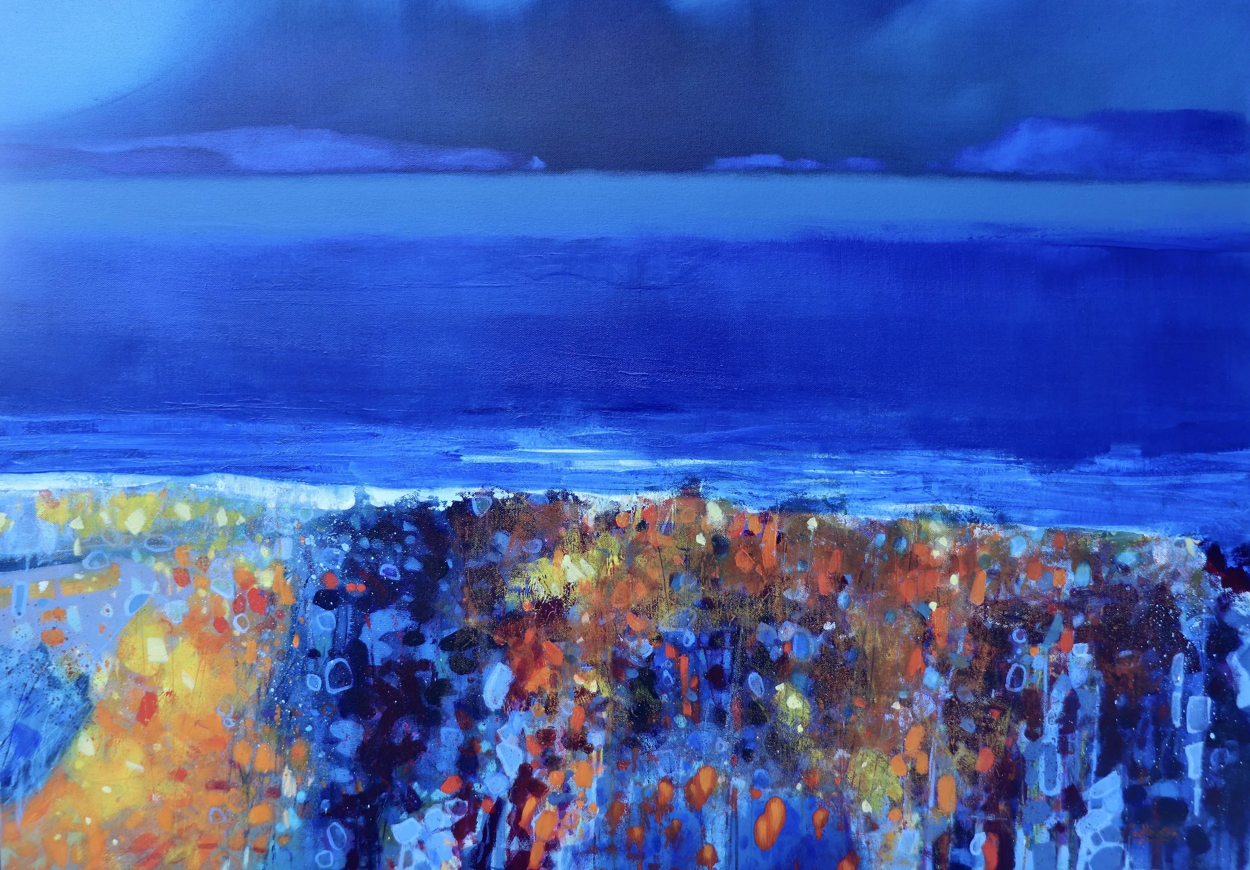 Fire In The Marram, Traigh Na Beirigh - 70x100cm -  £1345 - Enquire at The Perthshire Gallery, Pitlochry 