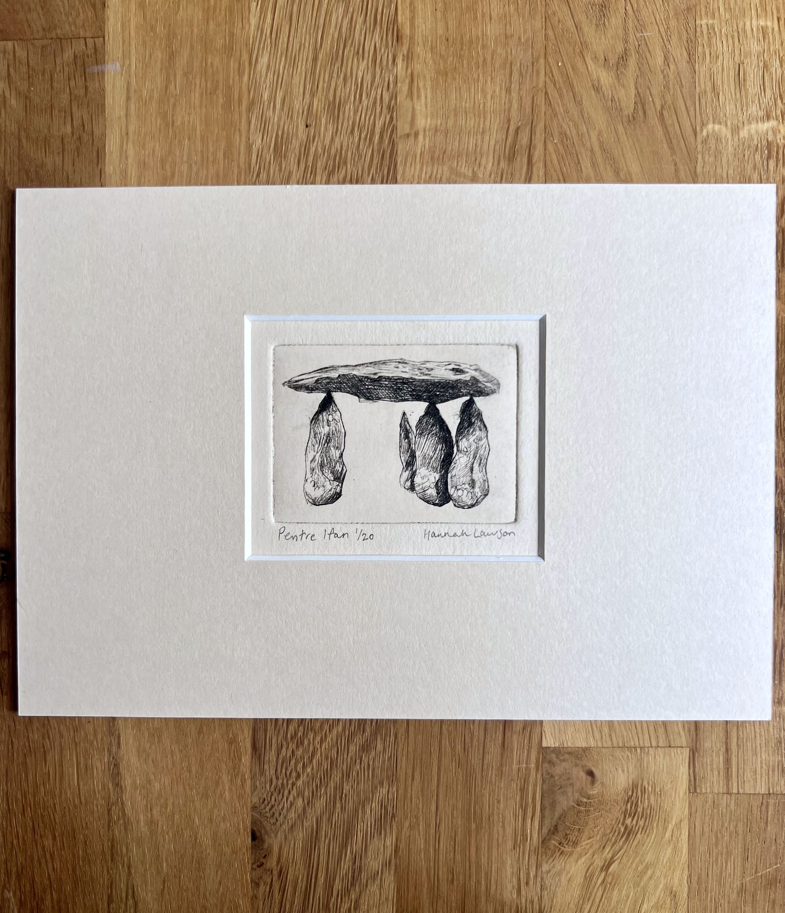 Pentre Ifan drypoint print