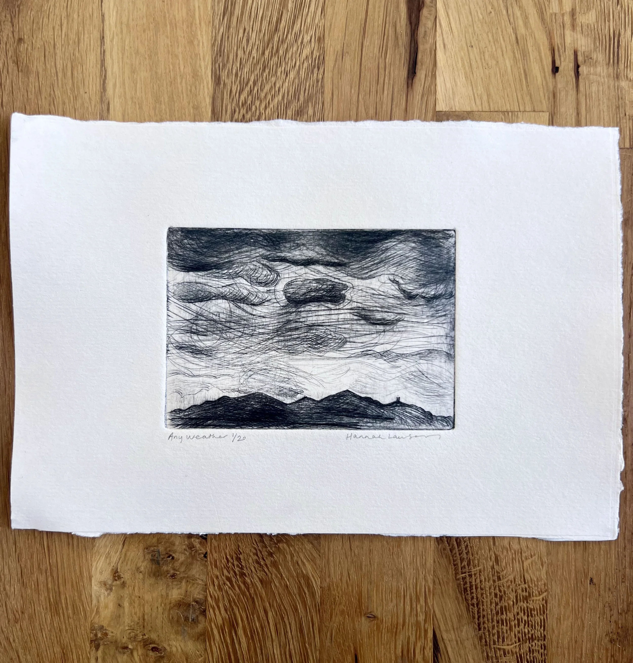 Any Weather drypoint print