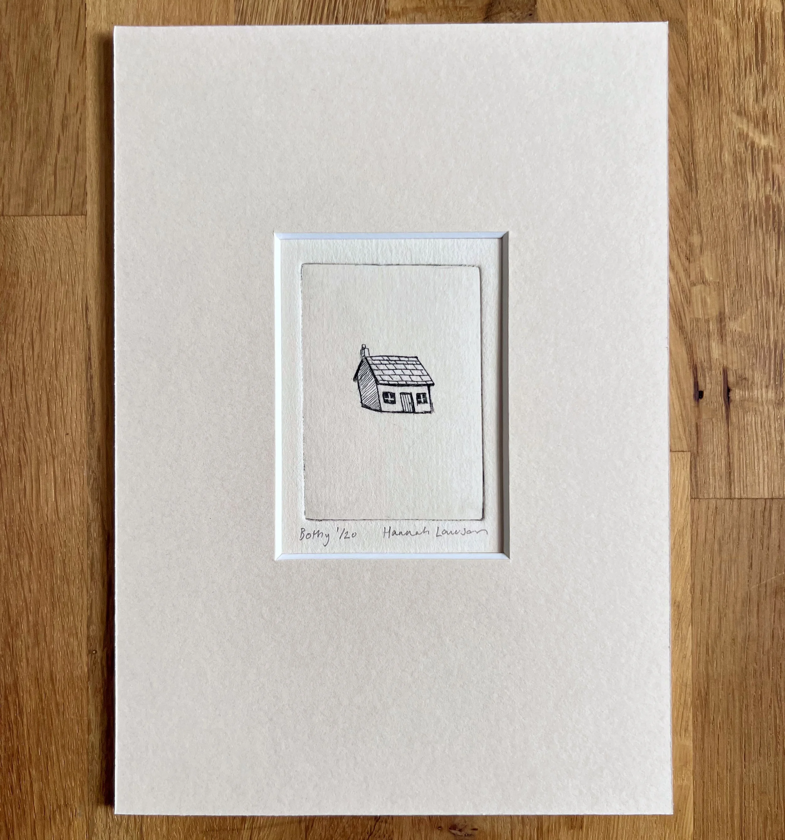 Bothy drypoint print
