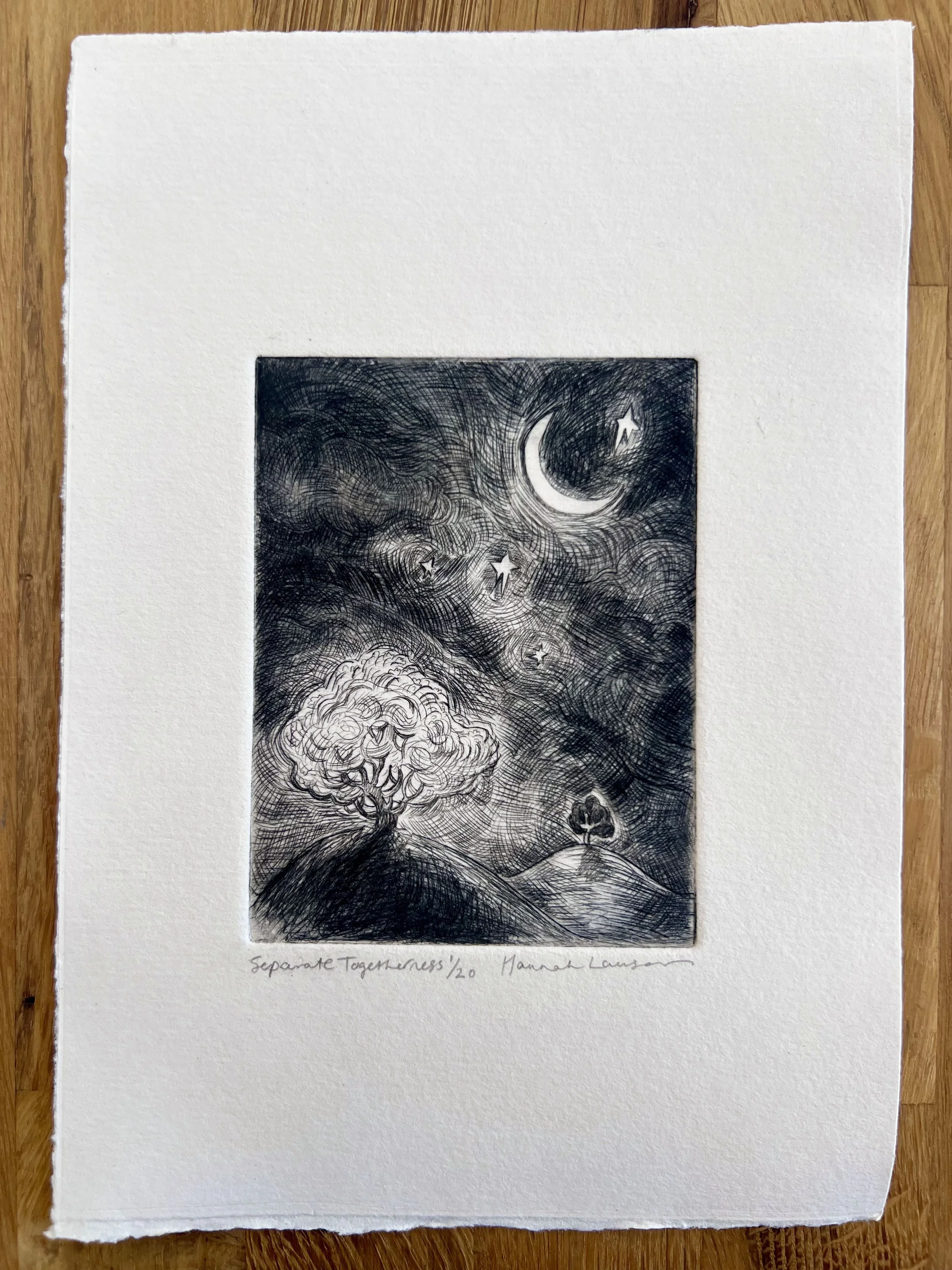 Separate Togetherness drypoint print
