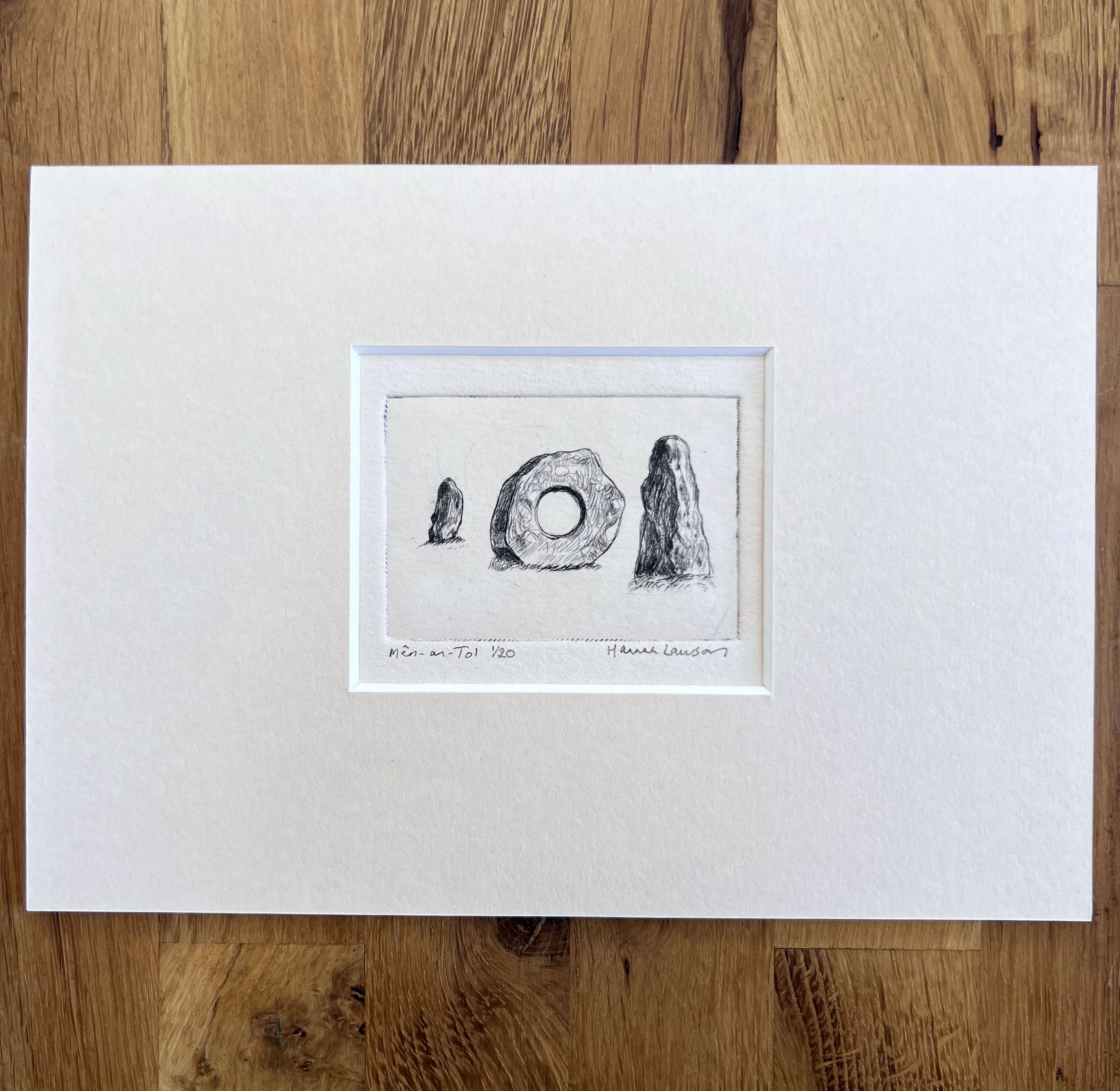 Men-and-Tol drypoint print