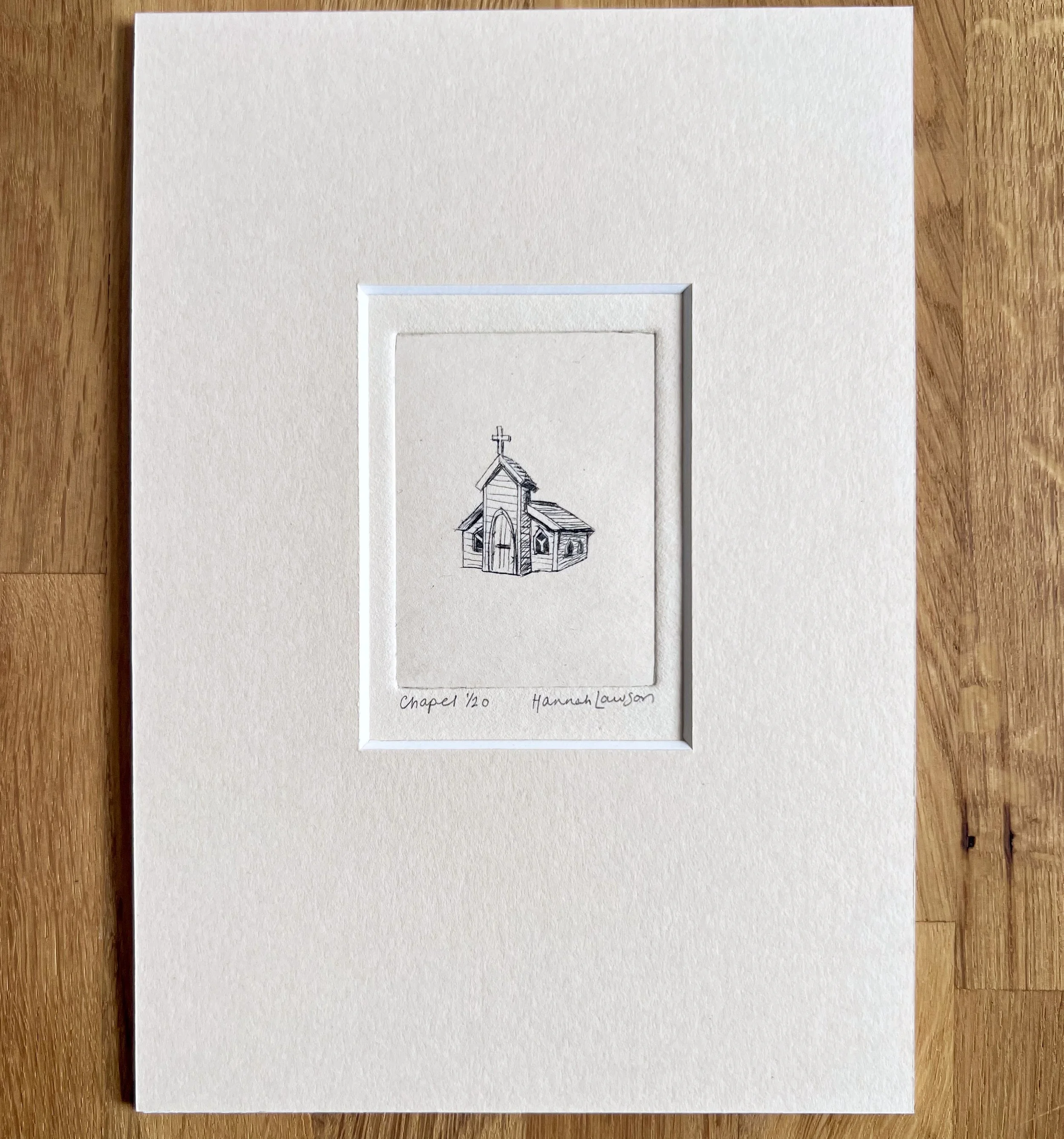 Chapel drypoint print