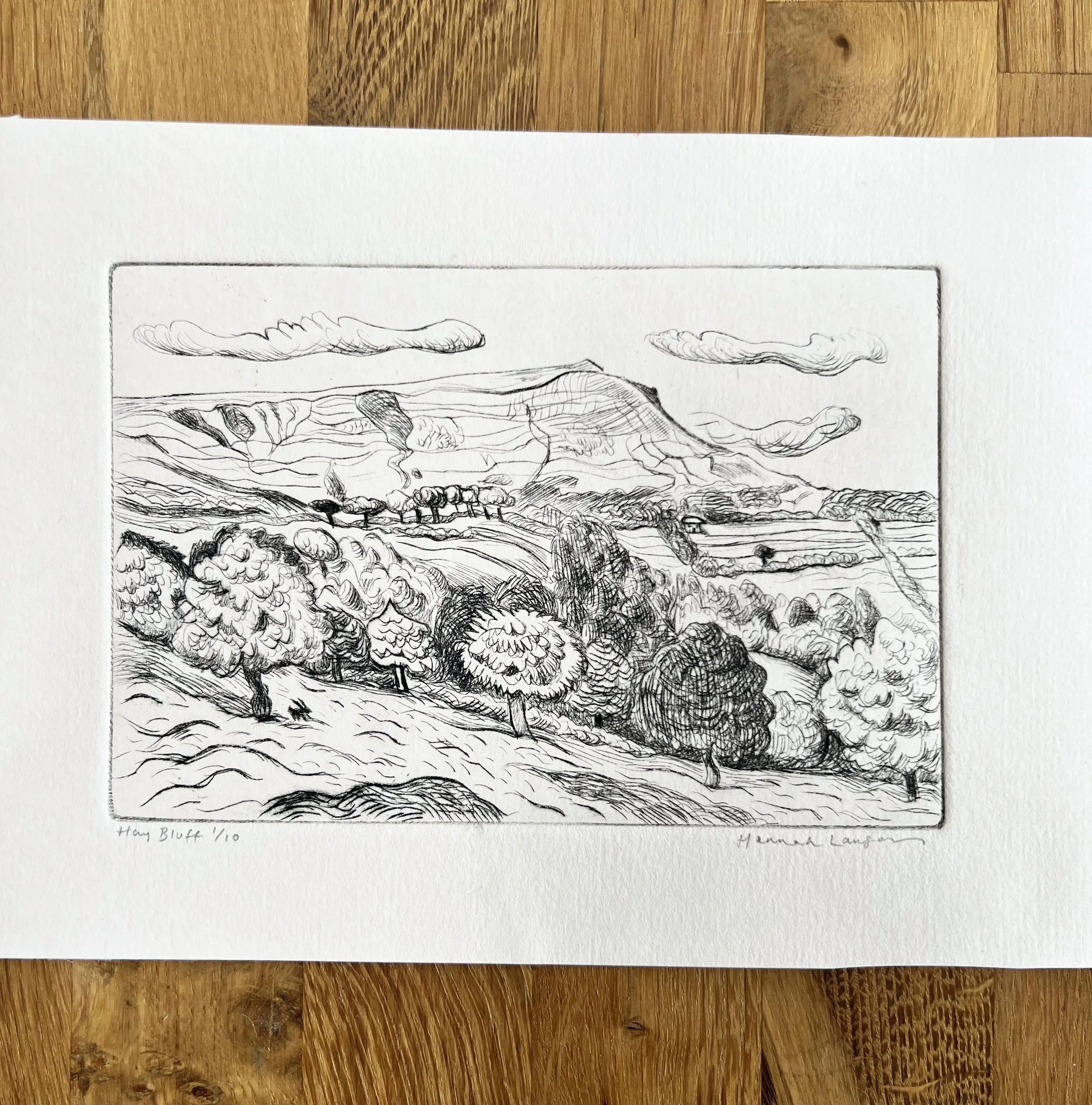 Hay Bluff drypoint print
