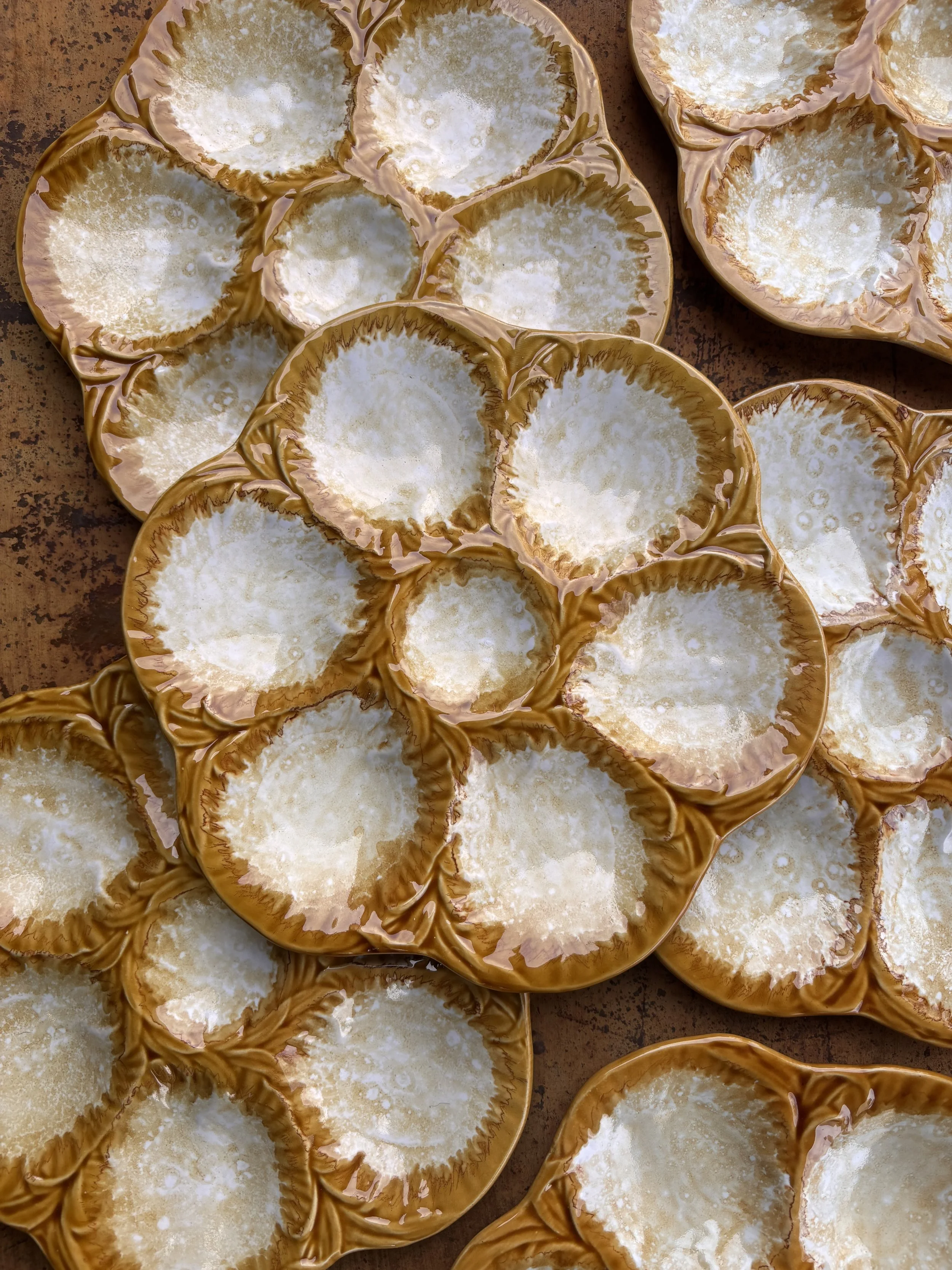 Assiettes à huîtres Sarreguemines, France, XXème