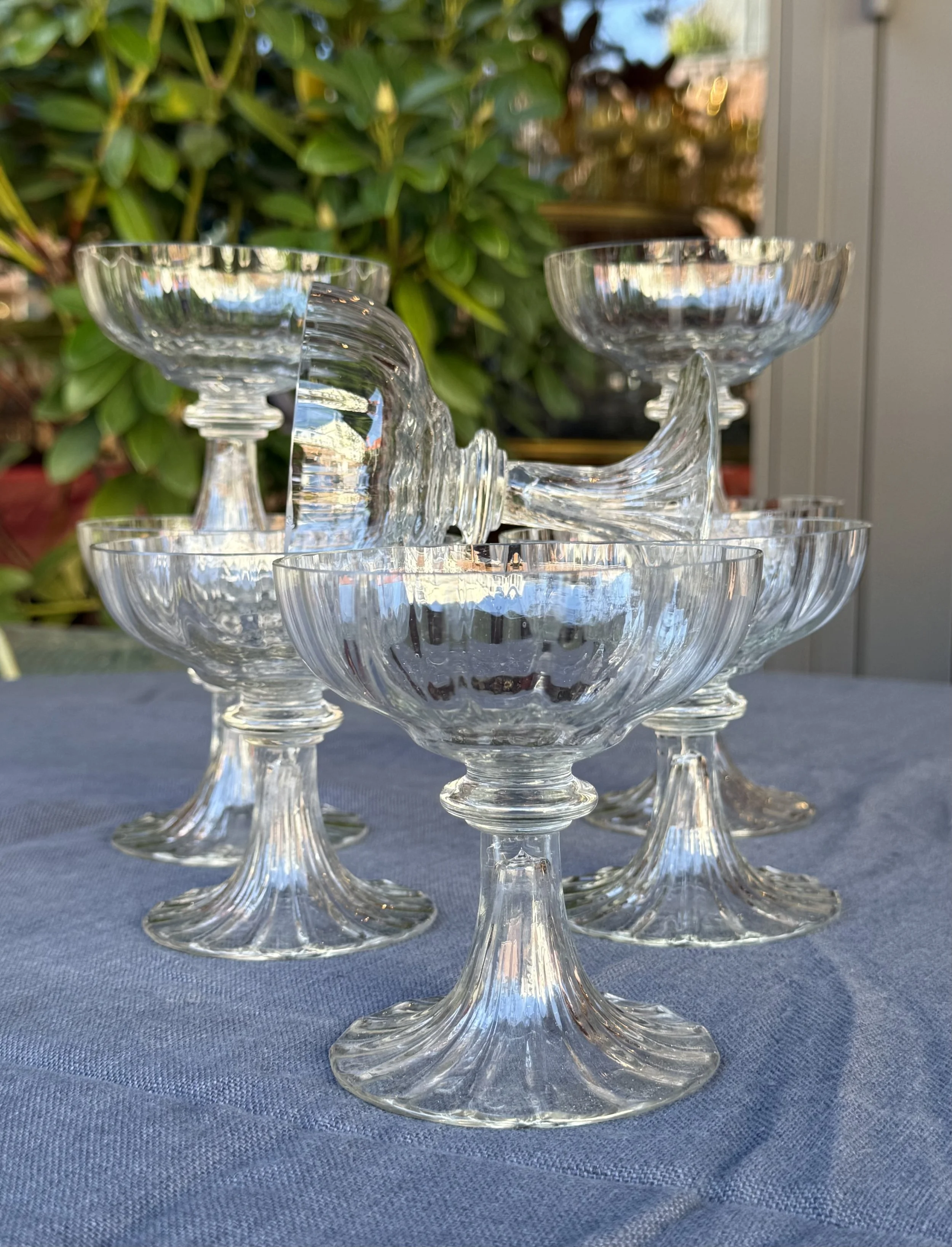 Coupes à champagne en cristal, fin XIXème