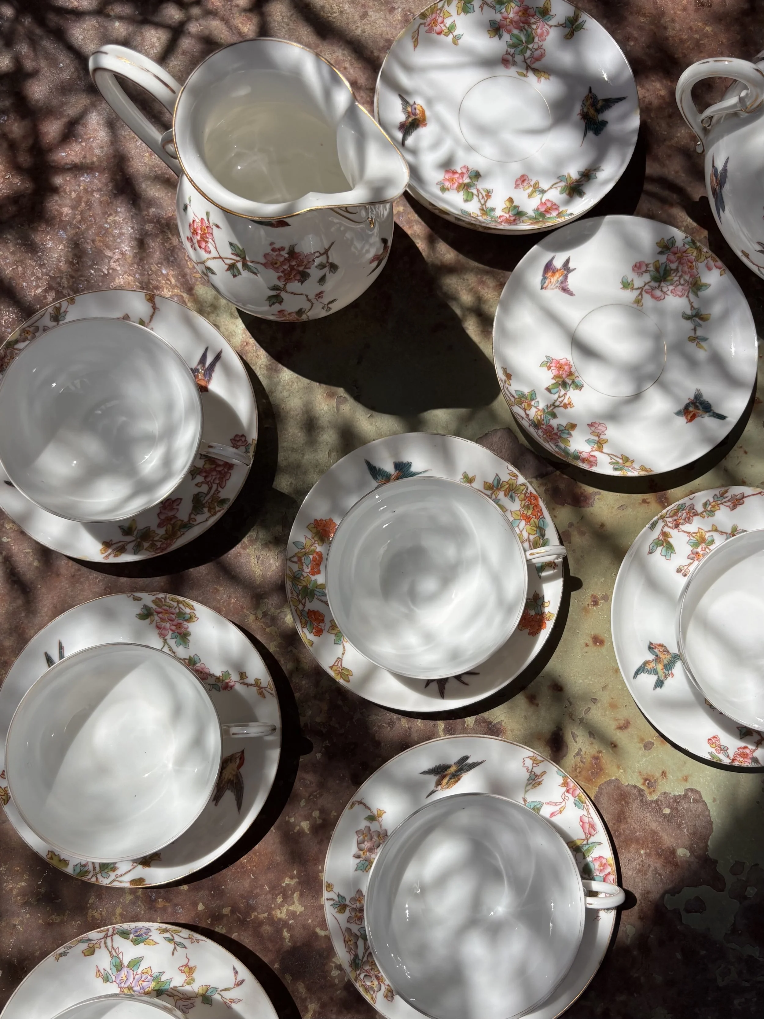 Service à thé en porcelaine de Limoges, fin XIXème