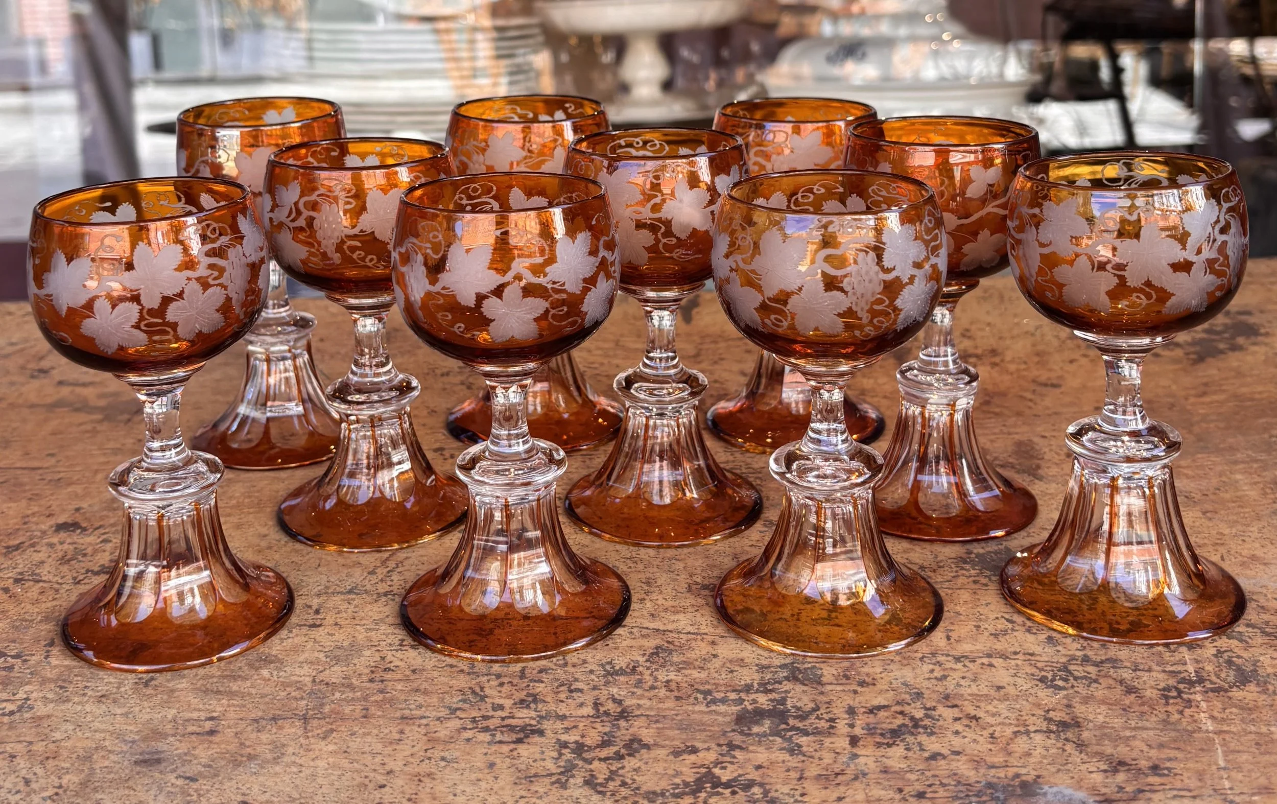 Verres en cristal de Bohème, France, circa 1900