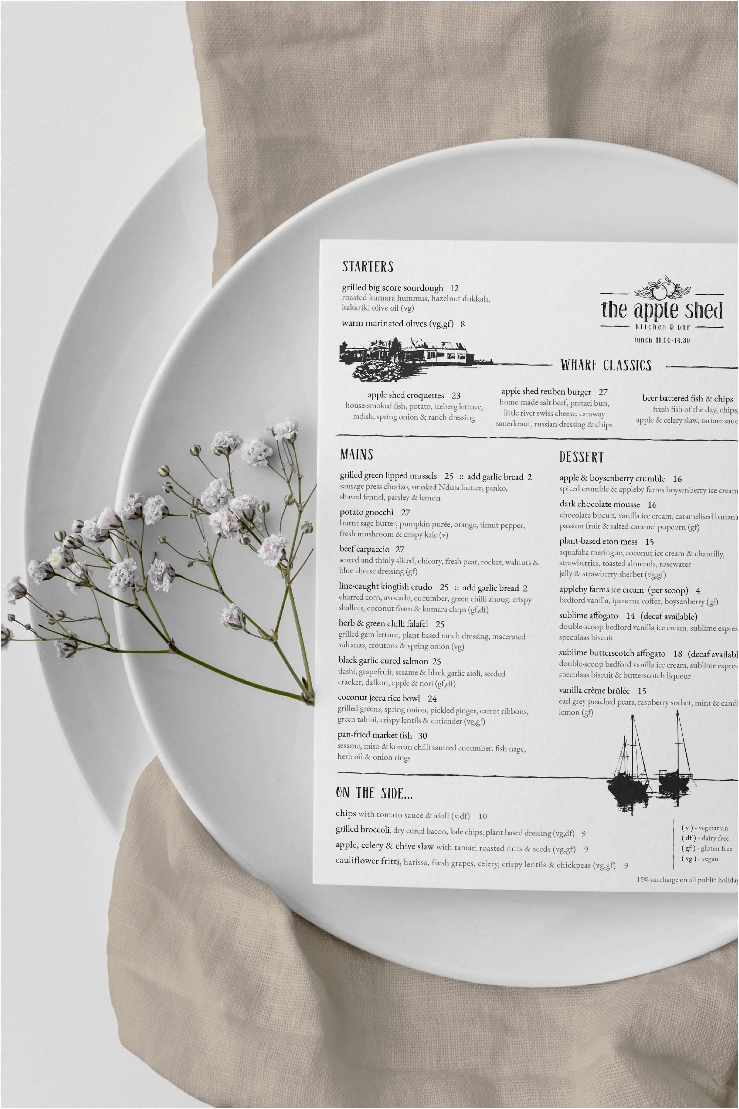 Apple Shed Menu Design