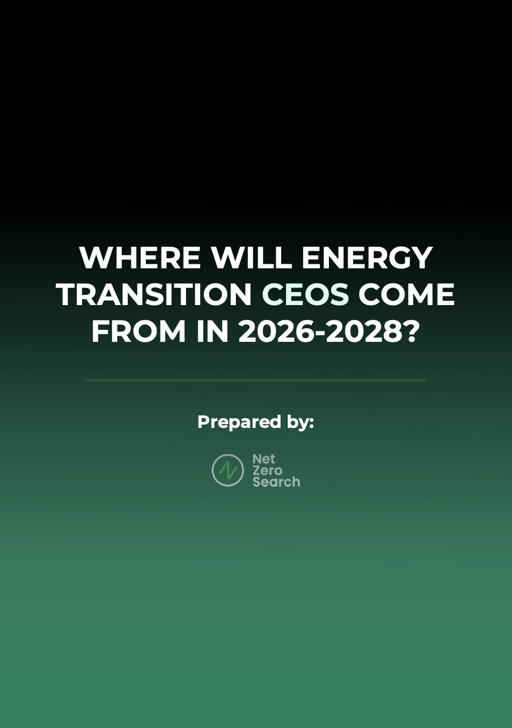 Where will energy transition CEOs come from in 2026-2028? Report title page