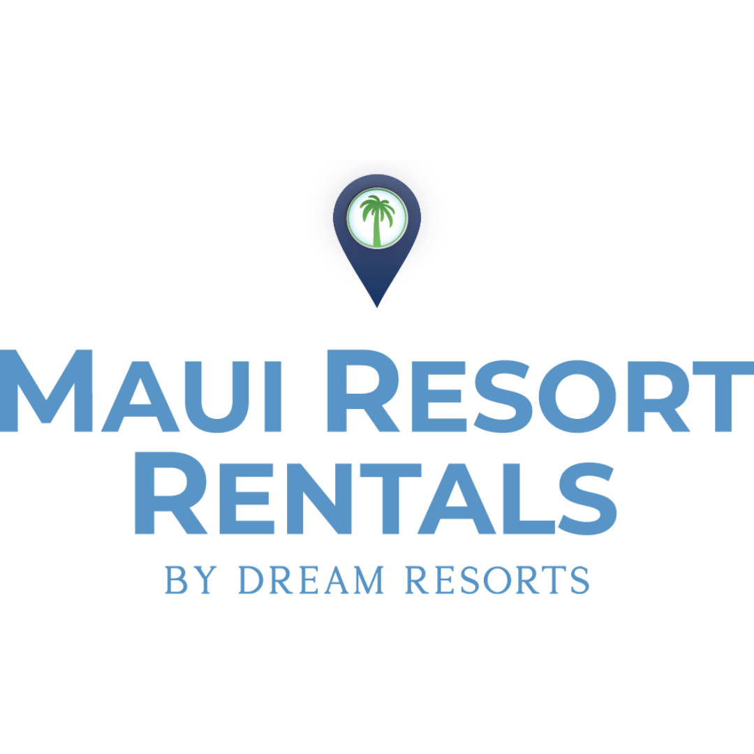Maui Resort Rentals logo with a palm tree icon inside a location pin above the text.