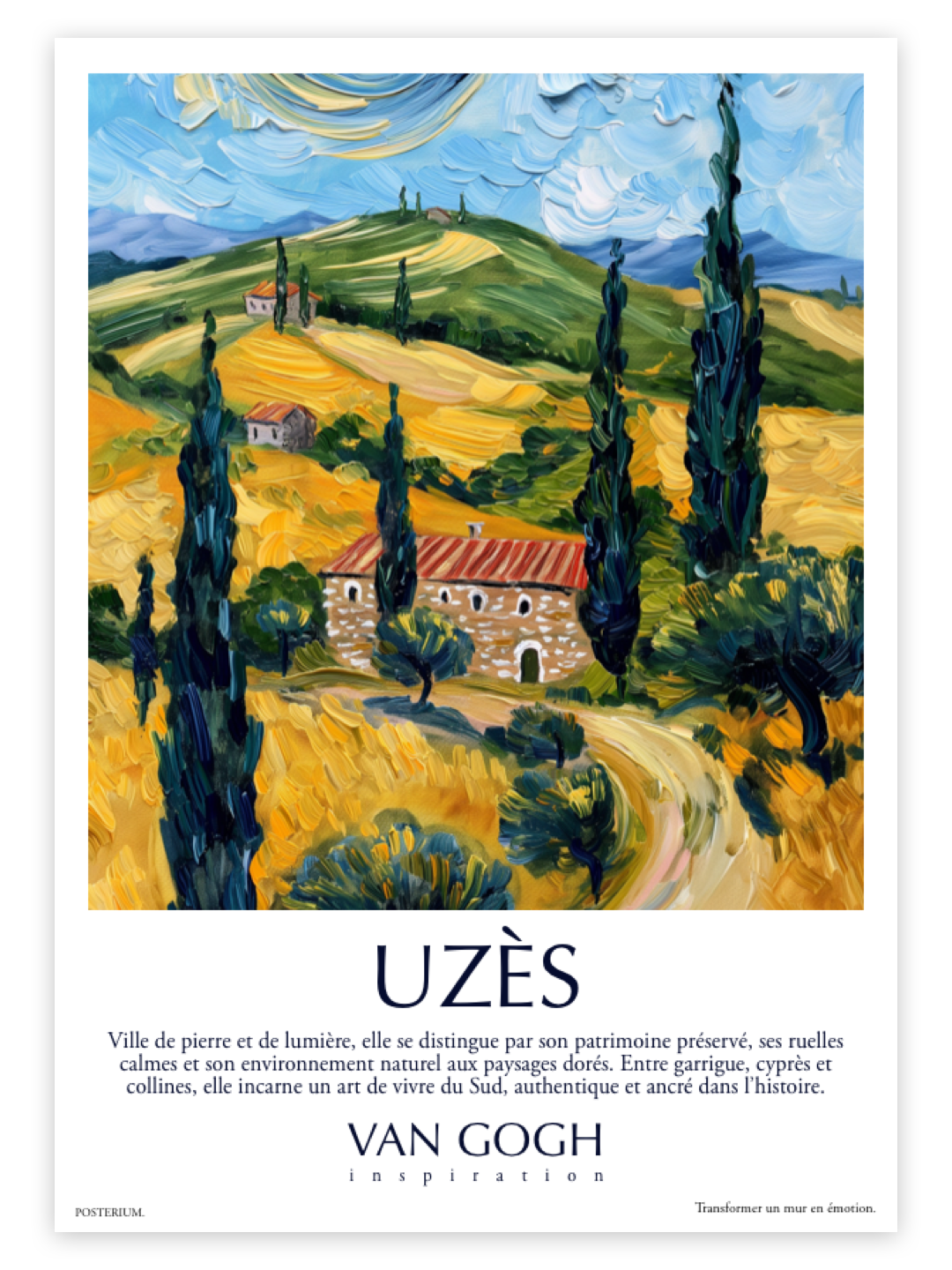 Uzès — affiche  Collection Van Gogh Inspiration