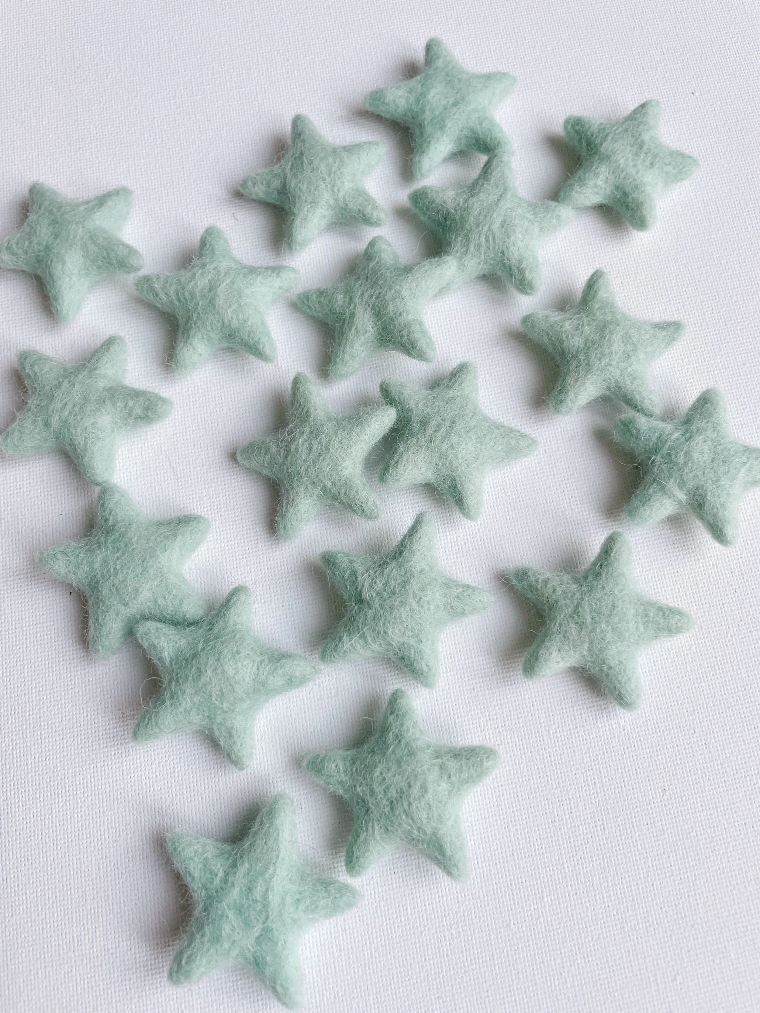 100% Wool Felt stars- approx 3.5cm - Mint Blue,  1 count