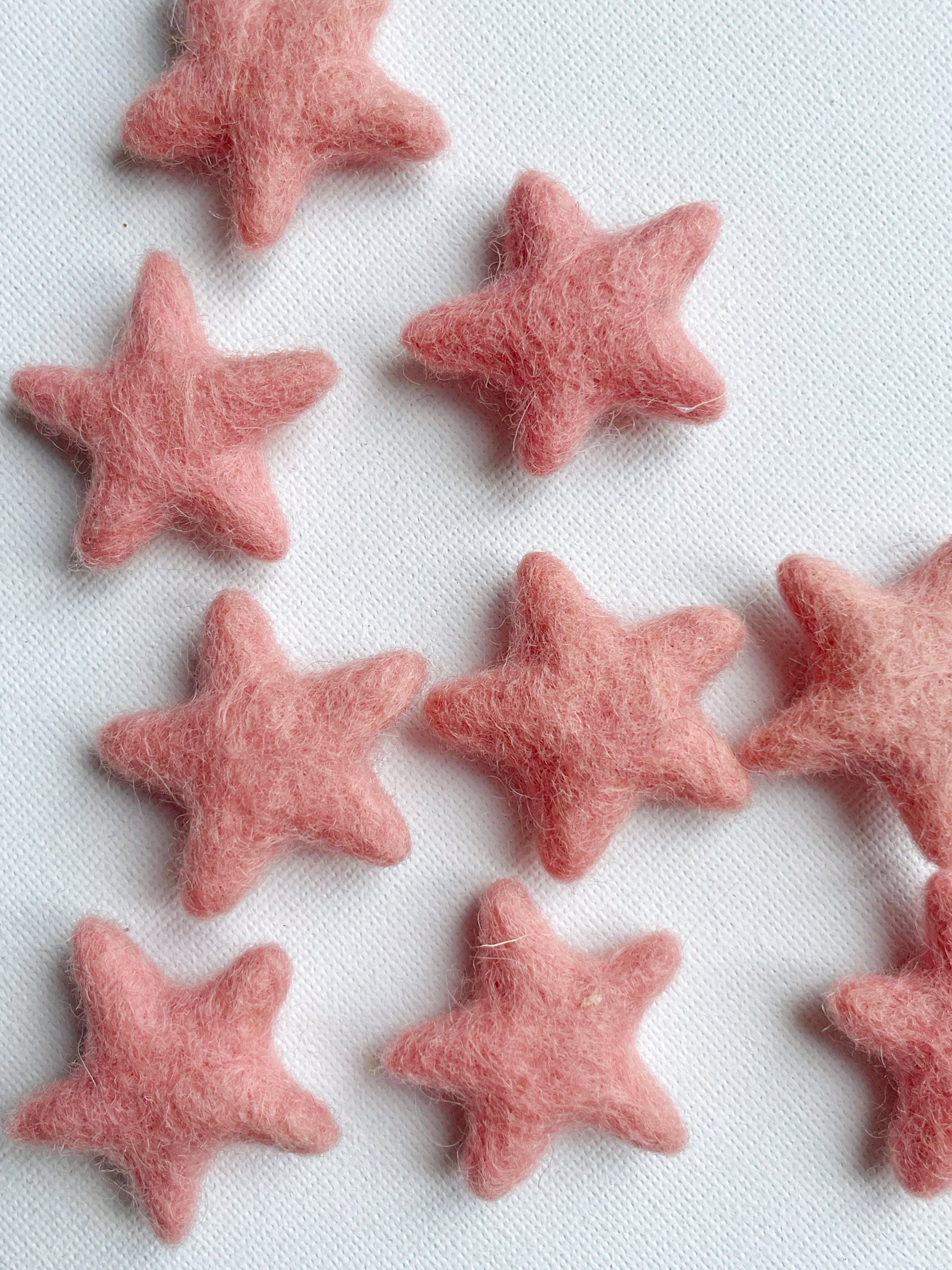 100% Wool Felt stars- approx 3.5cm - Peach Pink,  1 count