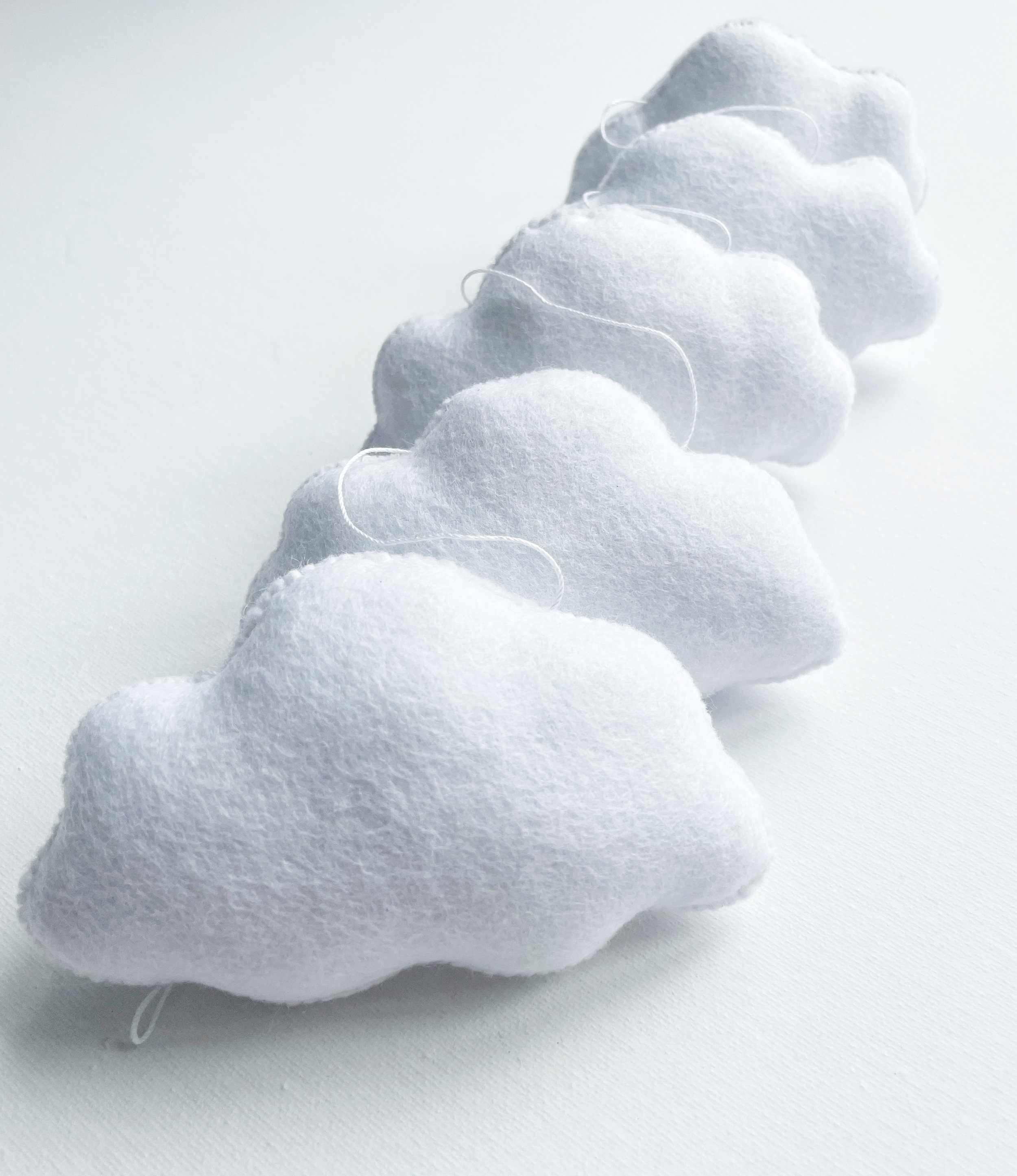 White Felt Cloud Nursery Garland Craft Kit