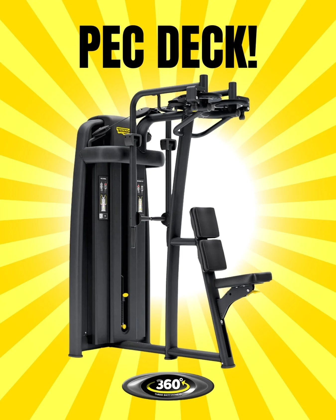 🔥 It&rsquo;s the Pec Deck! (We know many of you will be VERY excited for this!) 
 Time to sculpt and strengthen your chest with controlled, smooth movement every rep.
 Arriving this December &mdash; and it&rsquo;s a beauty 👌
 #360Fitness #RefurbRev