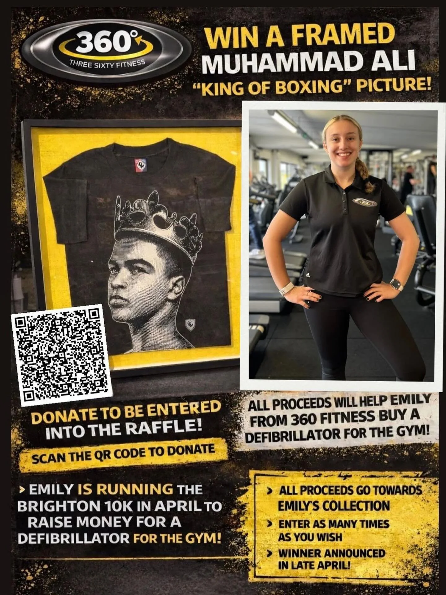 Just 62 days until Emily takes on the Brighton 10k to raise money for a defibrillator for the gym! 🏃&zwj;♀️

Let&rsquo;s all get behind her and the fundraiser! 

The link to donate is here: 
https://www.crowdfunder.co.uk/p/defibat360