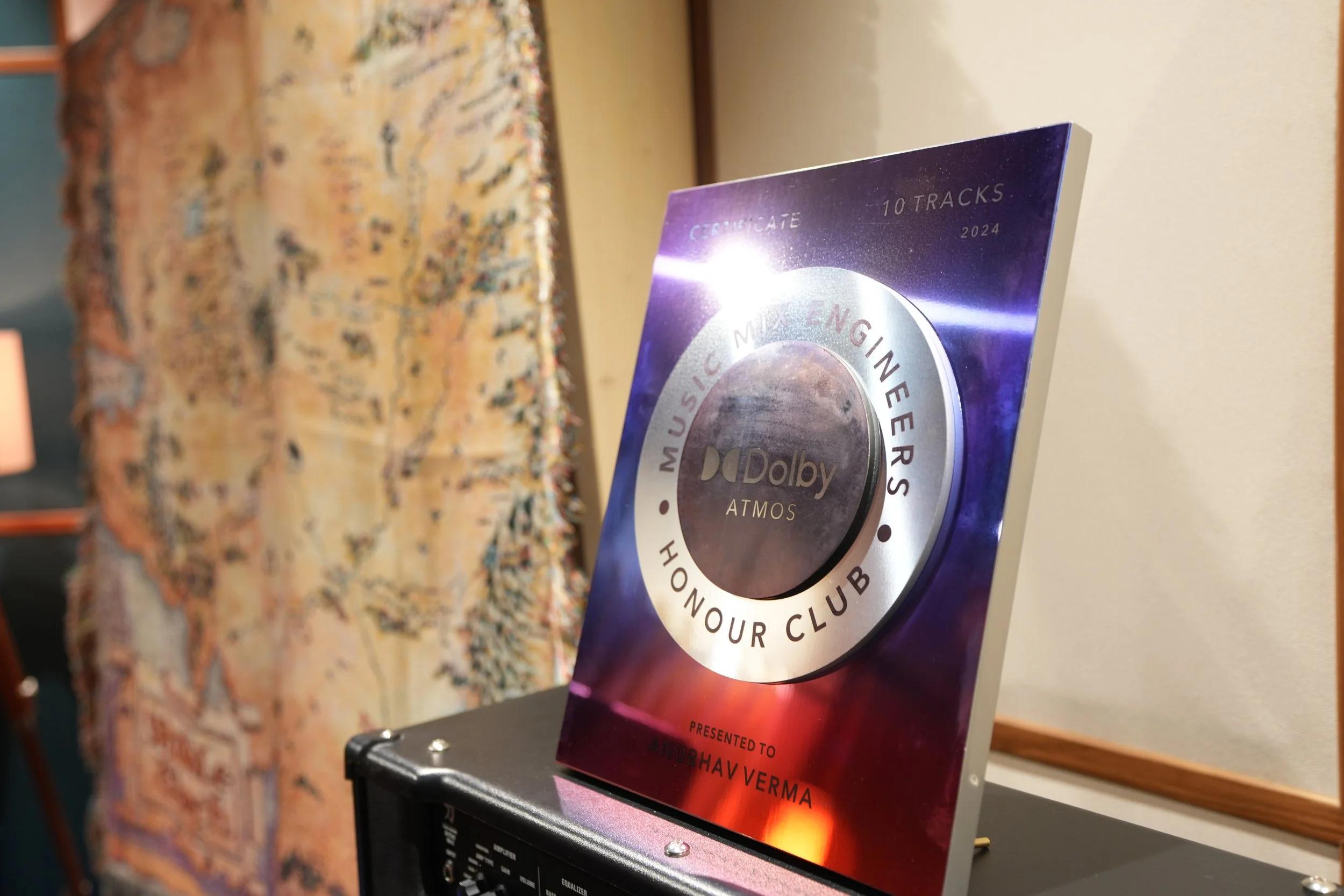 a plaque for the Dolby Atmos Honours Club