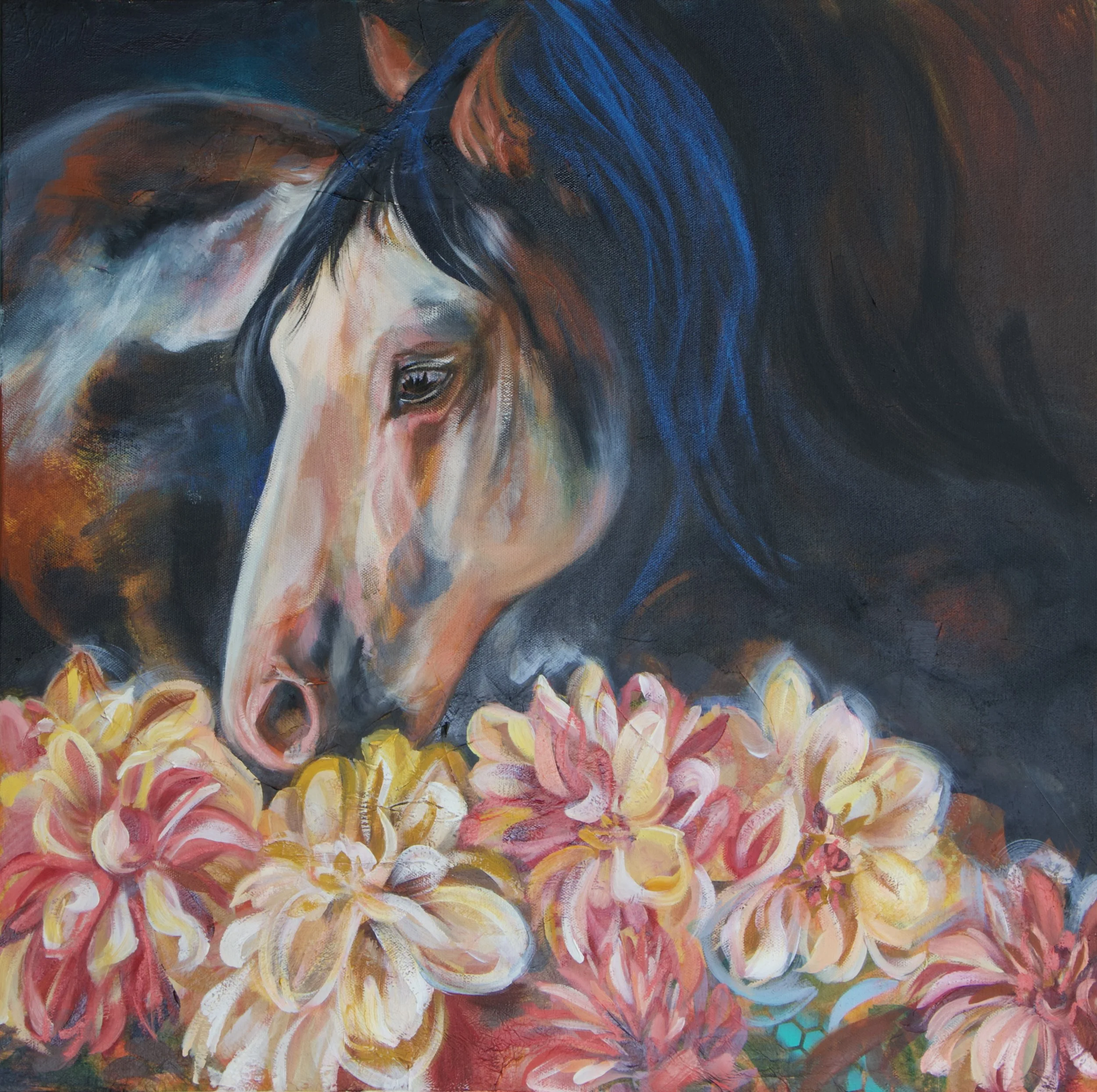 Majestic Equine Floral Fine Art Print