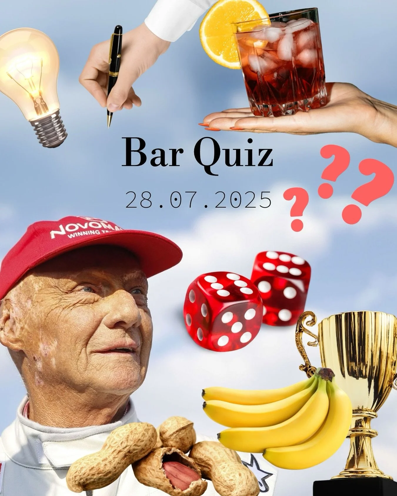 Am Montag ist es wieder soweit! 😱 
F&uuml;r unser Bar Quiz k&ouml;nnt ihr euch als Teams von bis zu 5 Personen auf unserer Website anmelden! 
Ab 18 Uhr &ouml;ffnen wir die T&uuml;ren f&uuml;r euch und ab 19 Uhr starten wir unser Quiz! M&ouml;ge das 
