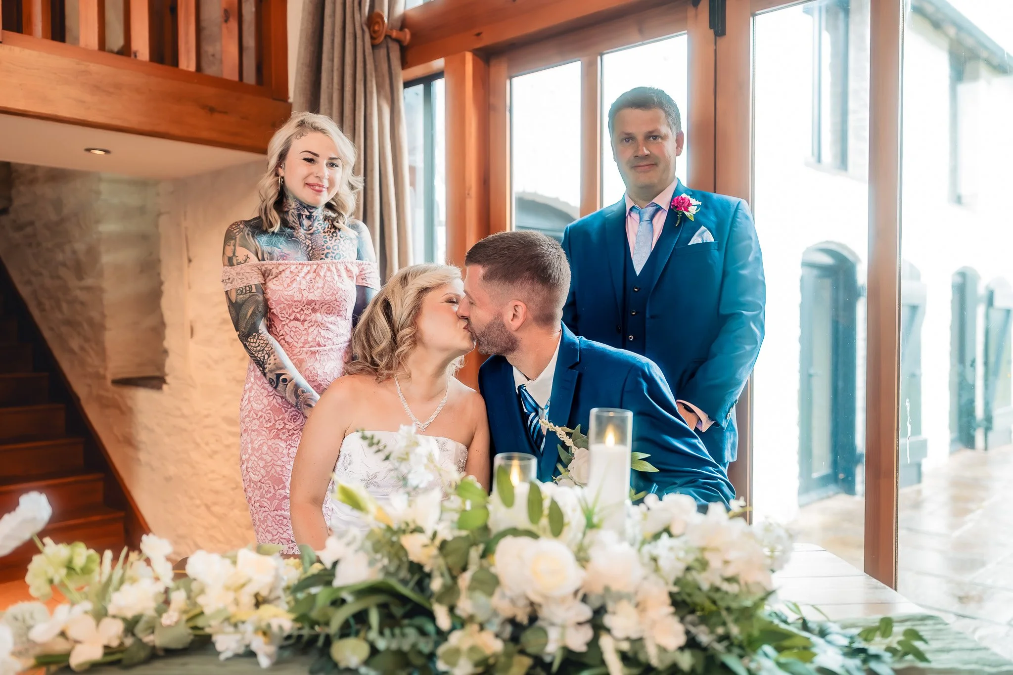 Emotional wedding ceremony at Barn at Brynich in Wales
