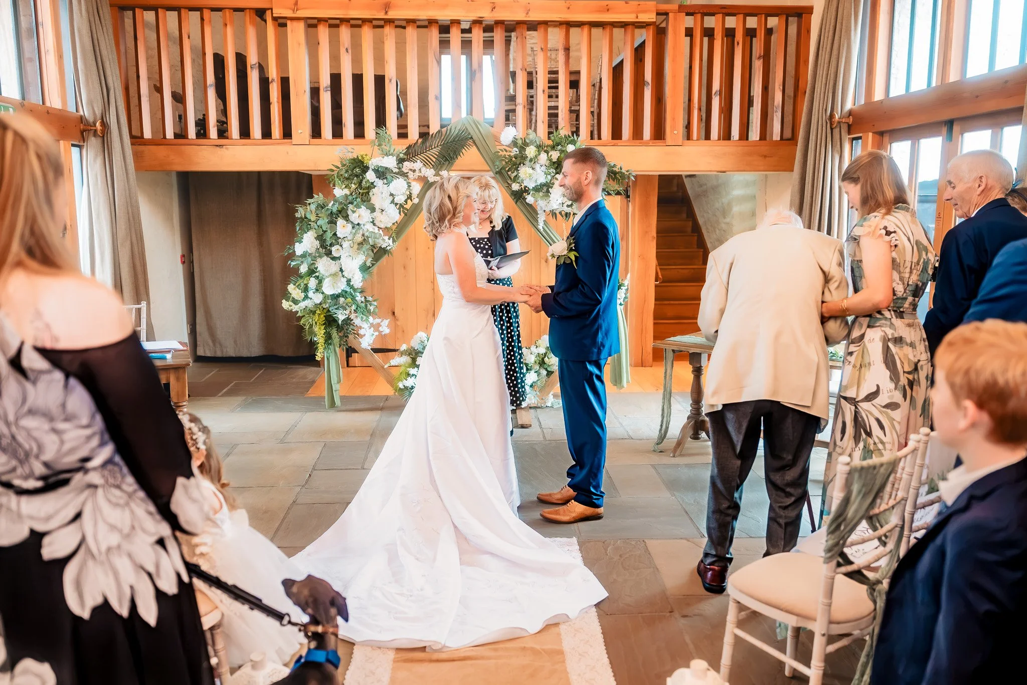 Emotional wedding ceremony at Barn at Brynich in Wales
