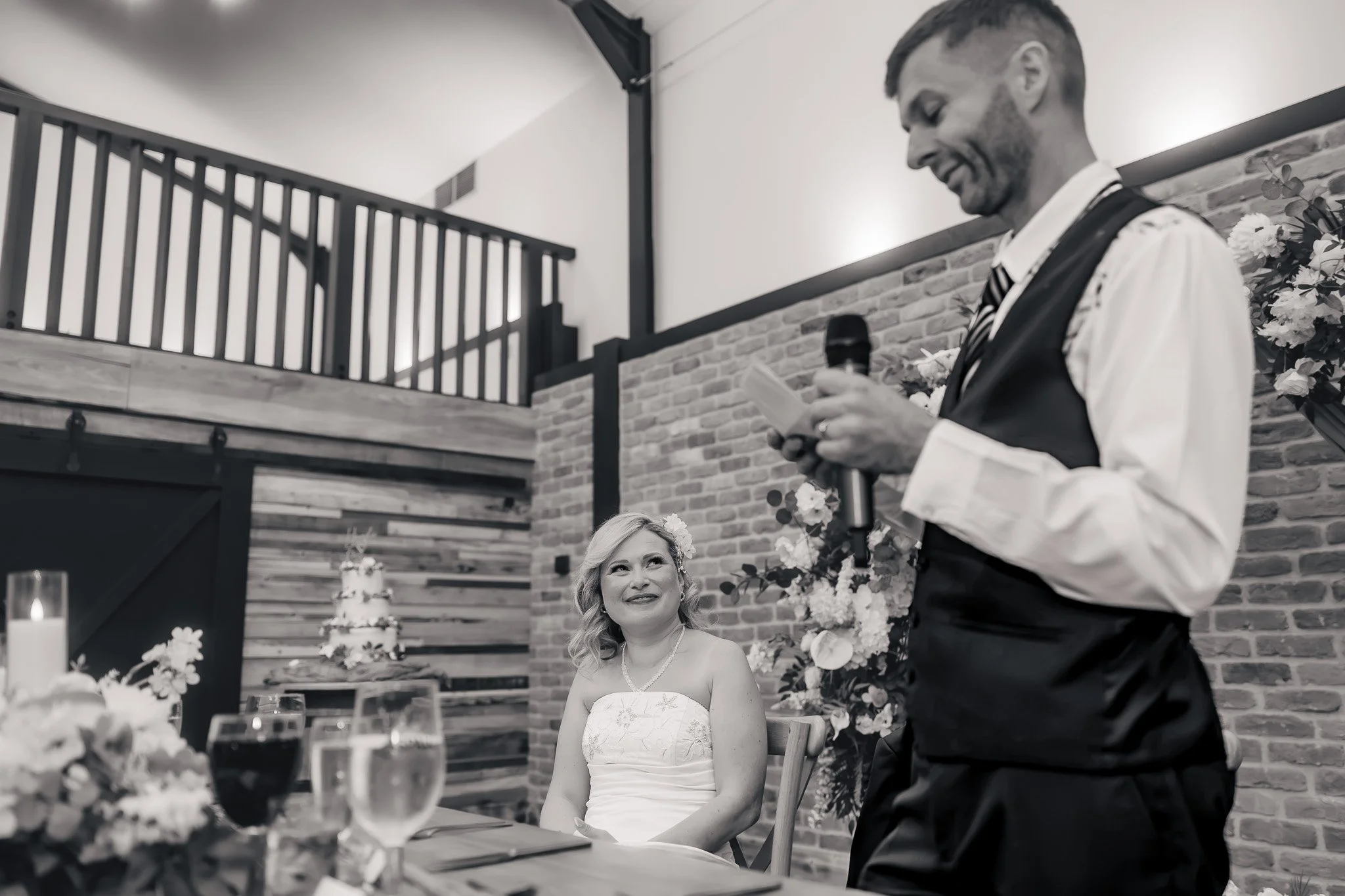 Relaxed wedding breakfast at Barn at Brynich