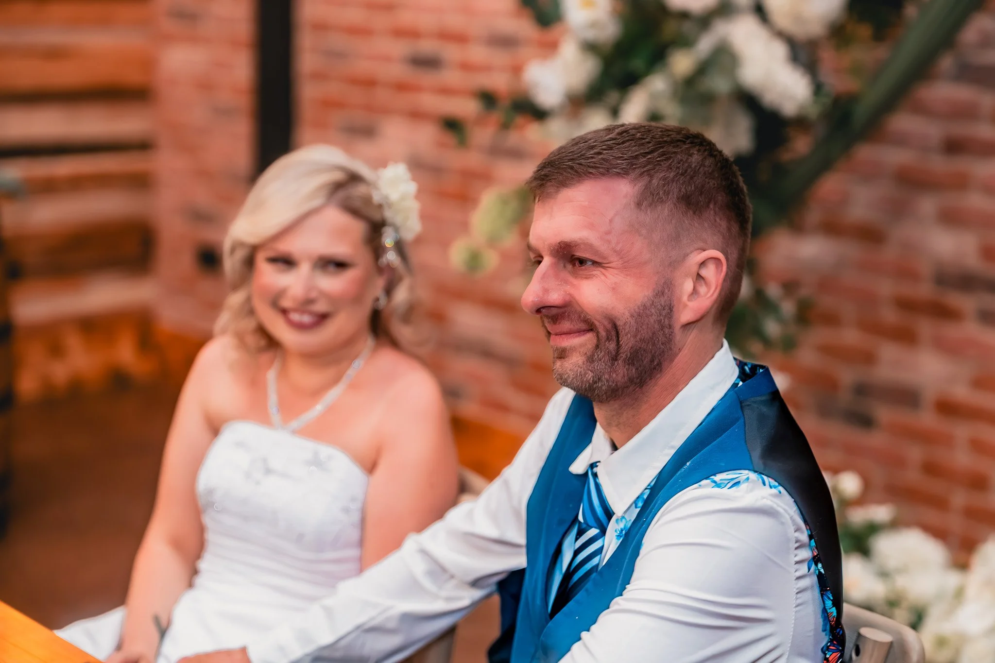Relaxed wedding breakfast at Barn at Brynich